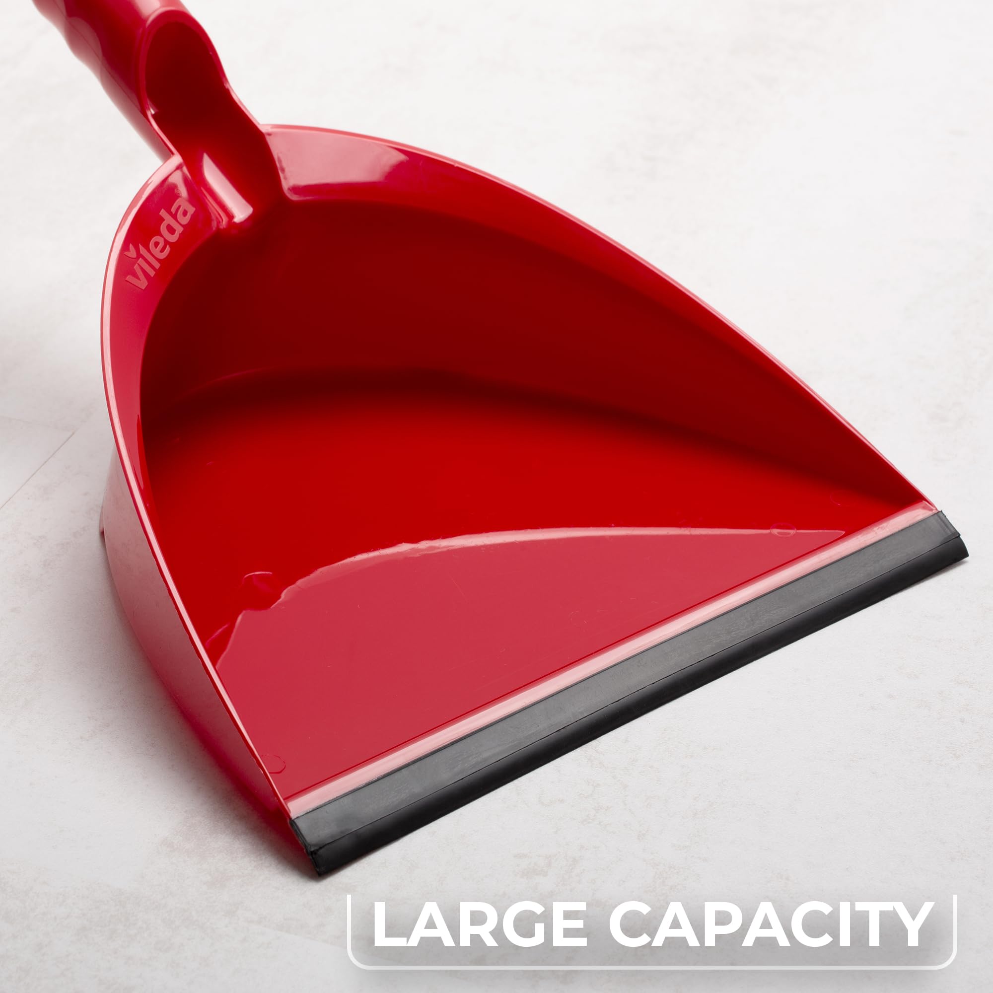 Vileda - 2-in-1 Dust Pan & Brush Set with Ergonomic Design and Rubber Lip 13