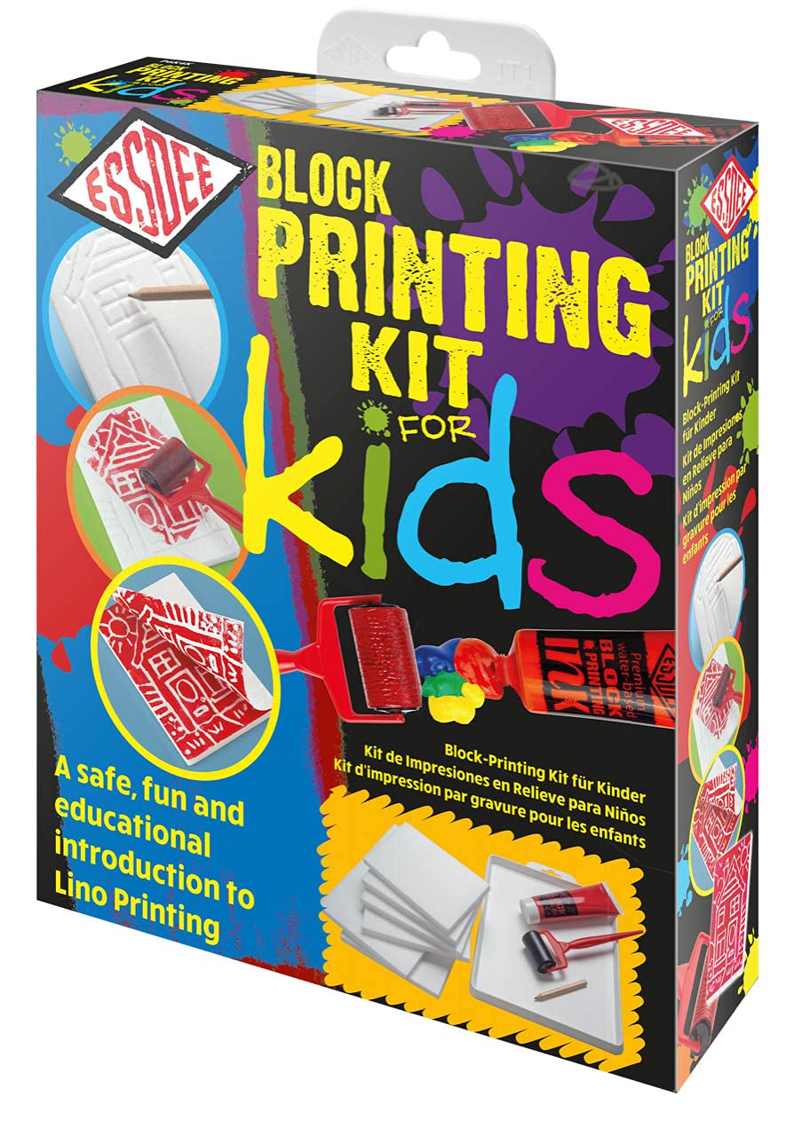 ESSDEE P6K4K Block Printing Kit for Kids - Safe Introduction to Printing | Includes PrintFoam & Ink