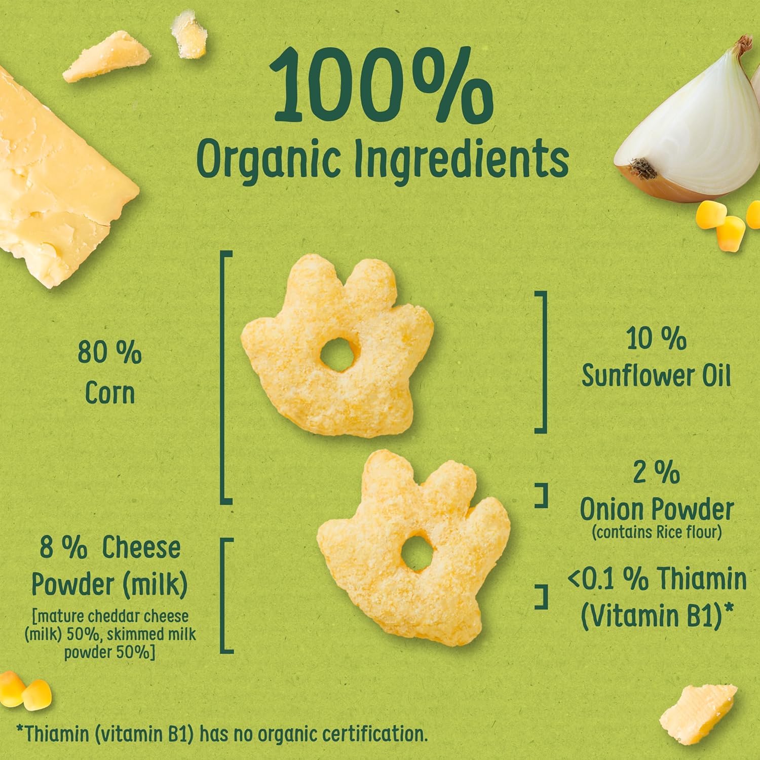 Organix Cheese & Onion Gruffalo Claws Organic Toddler Snack Puffs, 12+ Months, 180g 5