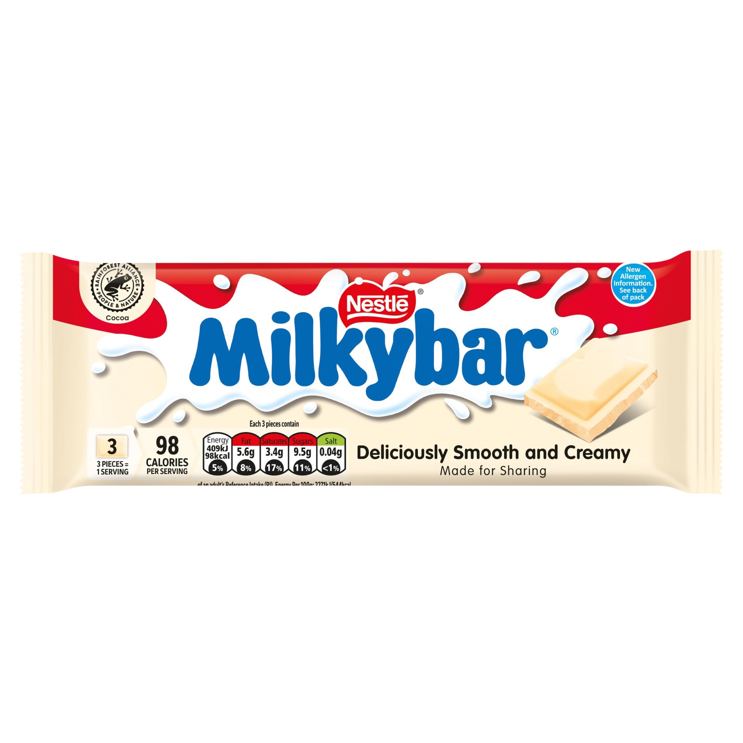 Nestle Milkybar White Chocolate Block | 90g Bar | Made in Italy