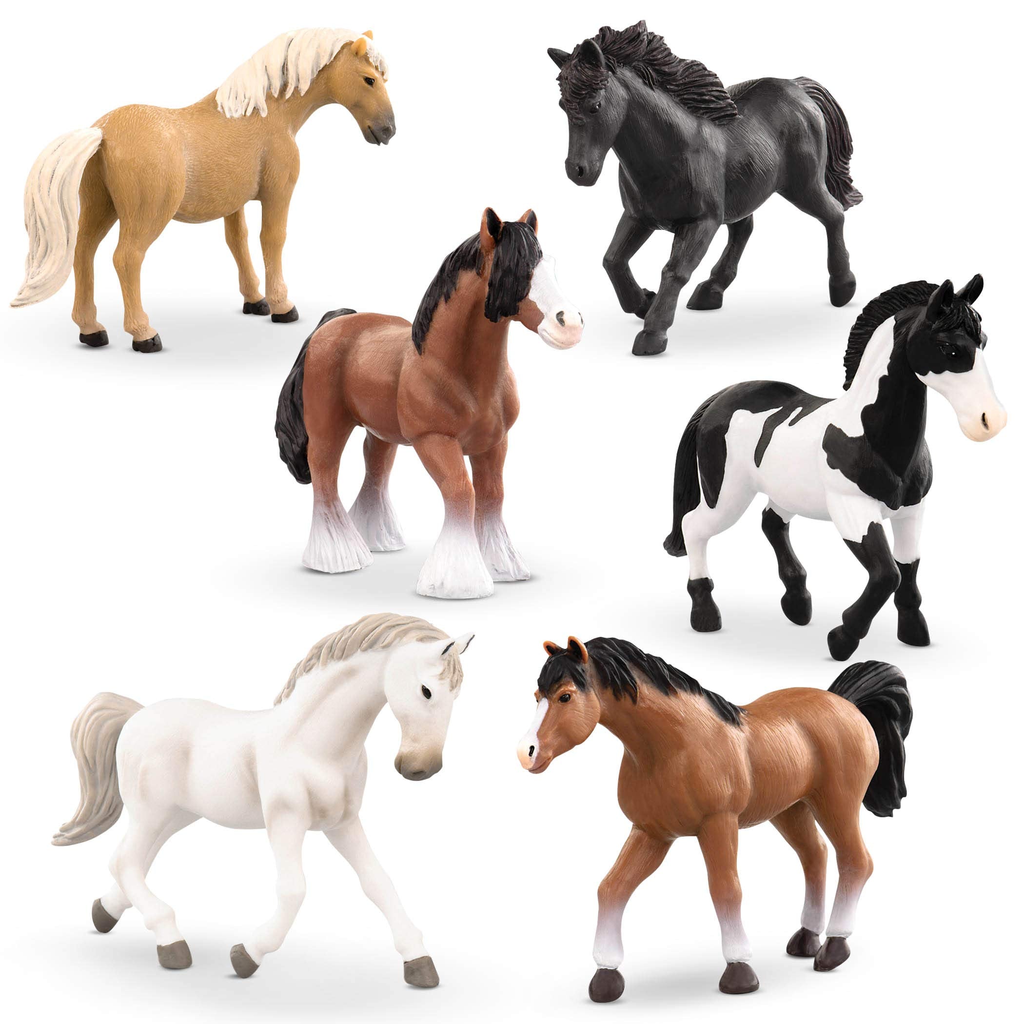 Terra by Battat 6-Piece Realistic Horse Figurines Set - 6-Inch Plastic Animal Play Figures for Kids 3+ 9