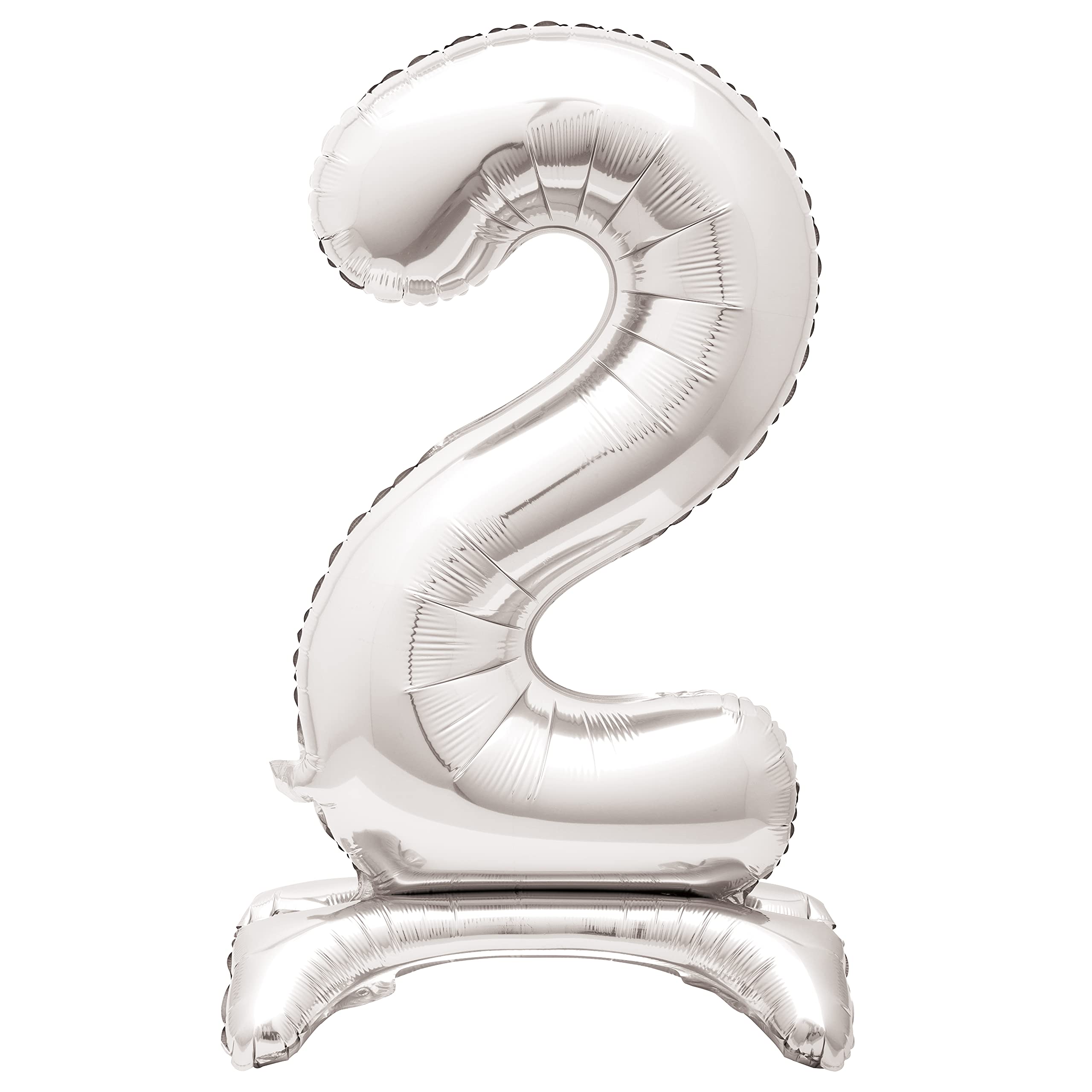 Majestic Silver Number 2 Foil Balloon - Elegant Party Decoration for Milestone Celebrations