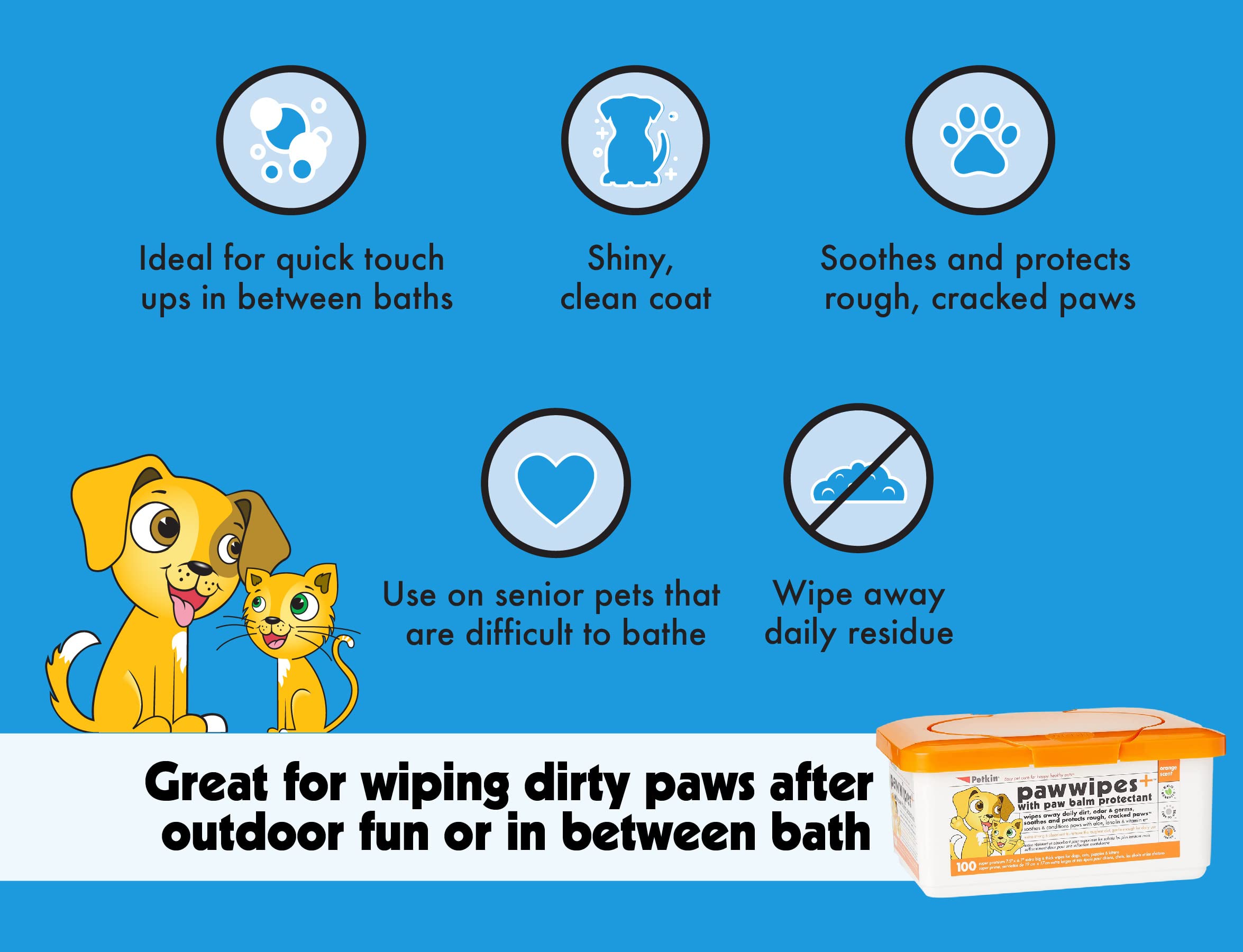 Petkin Paw Wipes - Extra Soft & Strong Aloe Vera Formula for Daily Paw Care | 100 Count 7