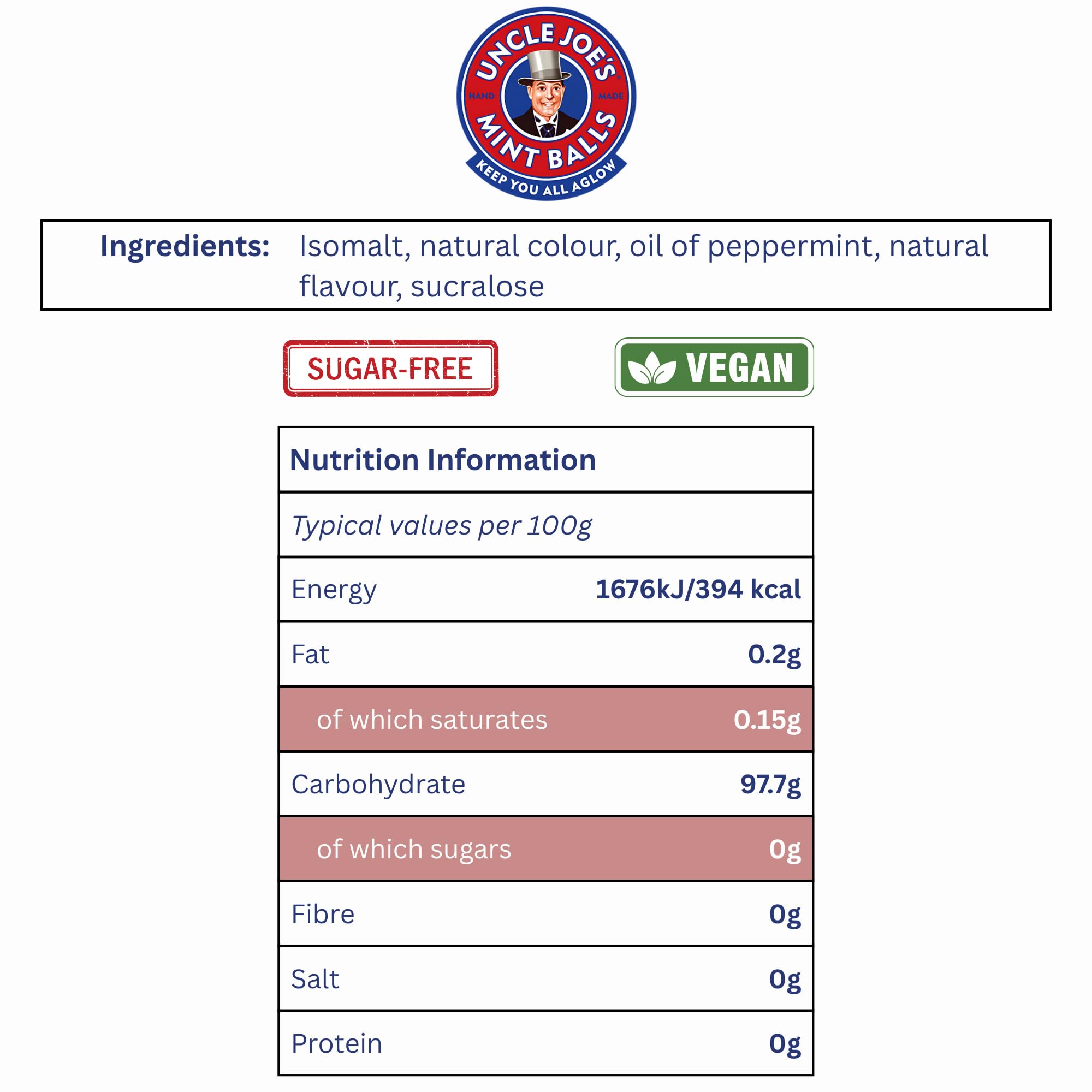 UNCLE JOE'S MINT BALLS Sugar Free Mint Balls - 120g Tin | Gluten-Free | Vegetarian 2