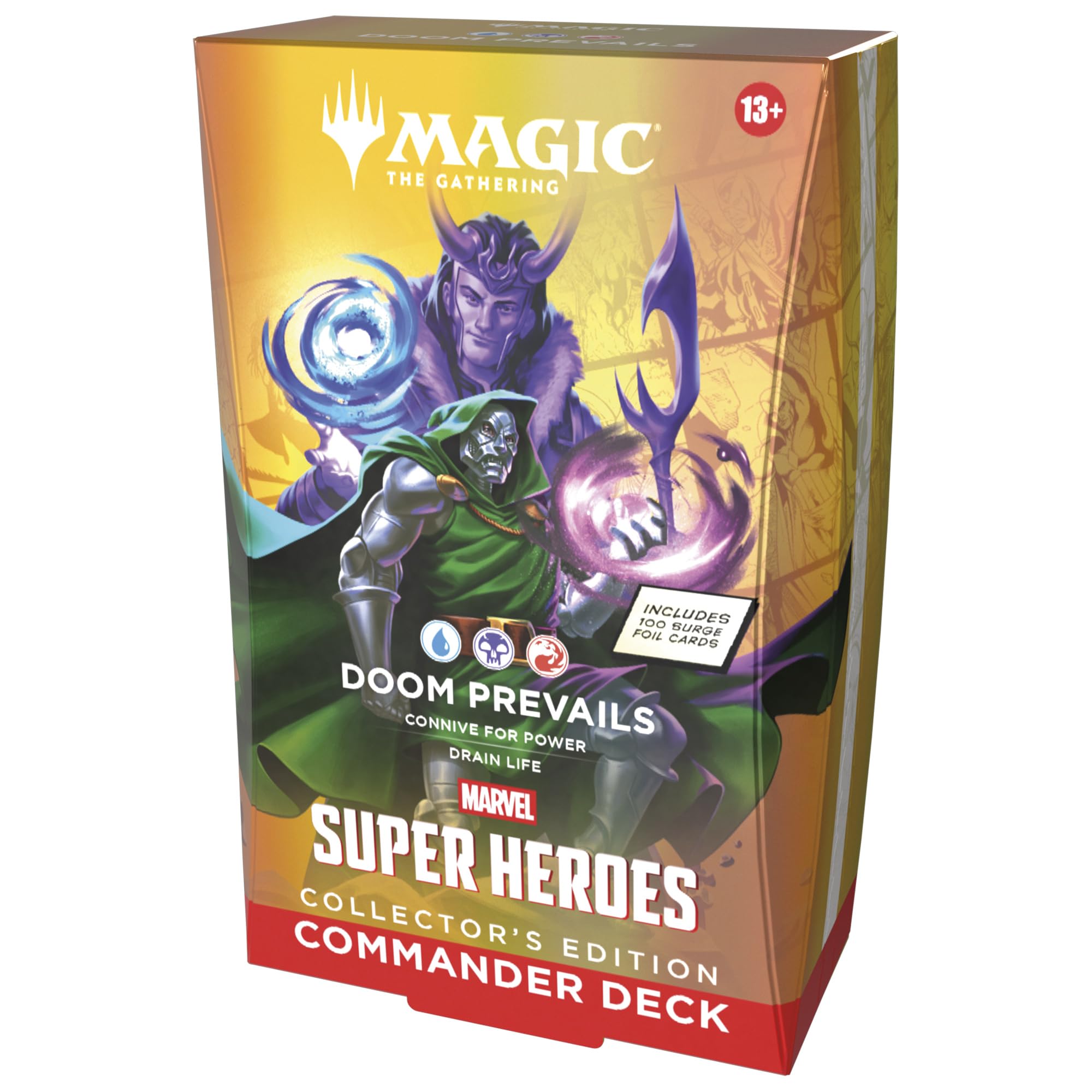 Magic: The Gathering Marvel Super Heroes Collector’s Edition Commander Deck | 100 Surge Foil Cards | Unisex Adult 1