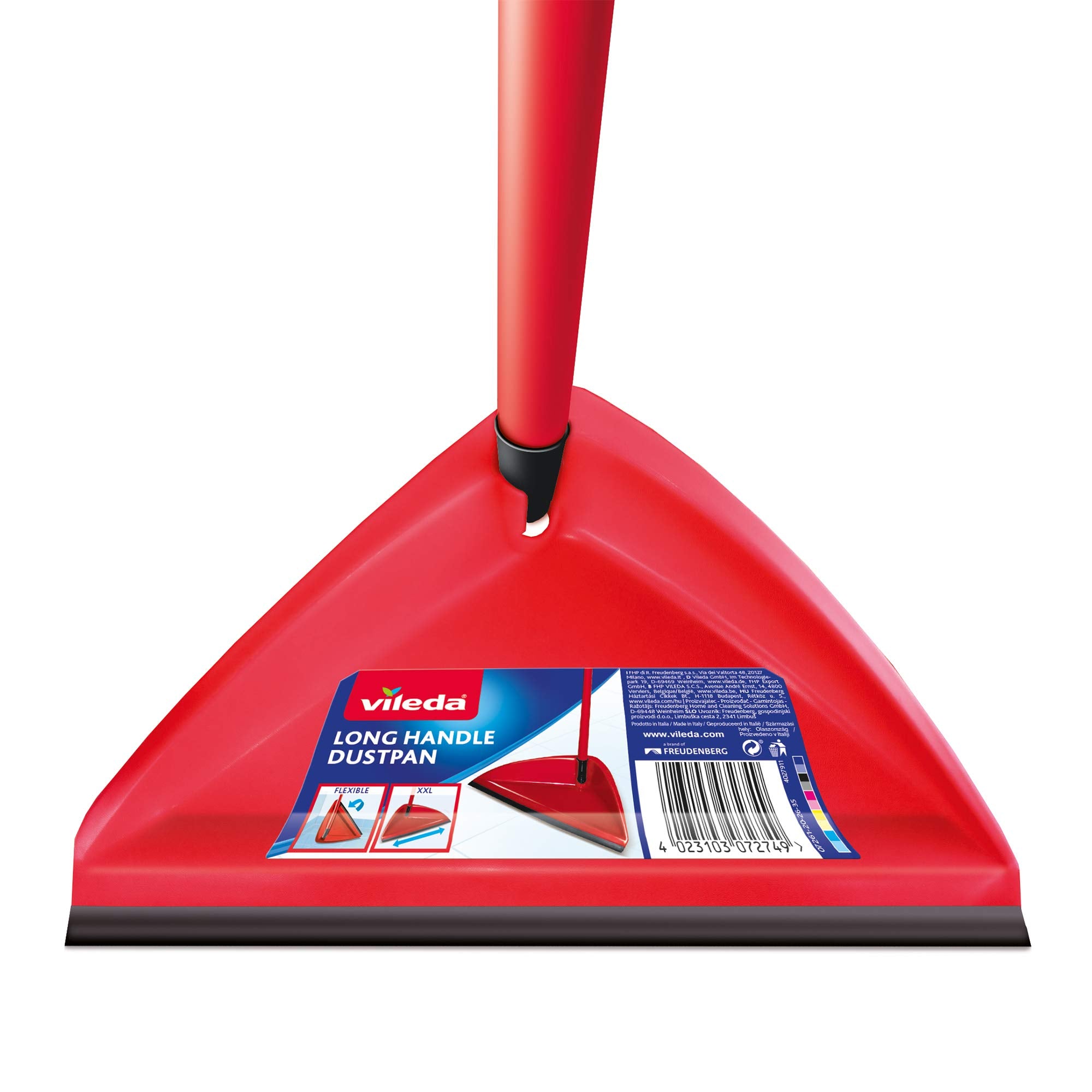 Vileda 3Action Broom Plus Long Handled Dustpan Set, Red 3