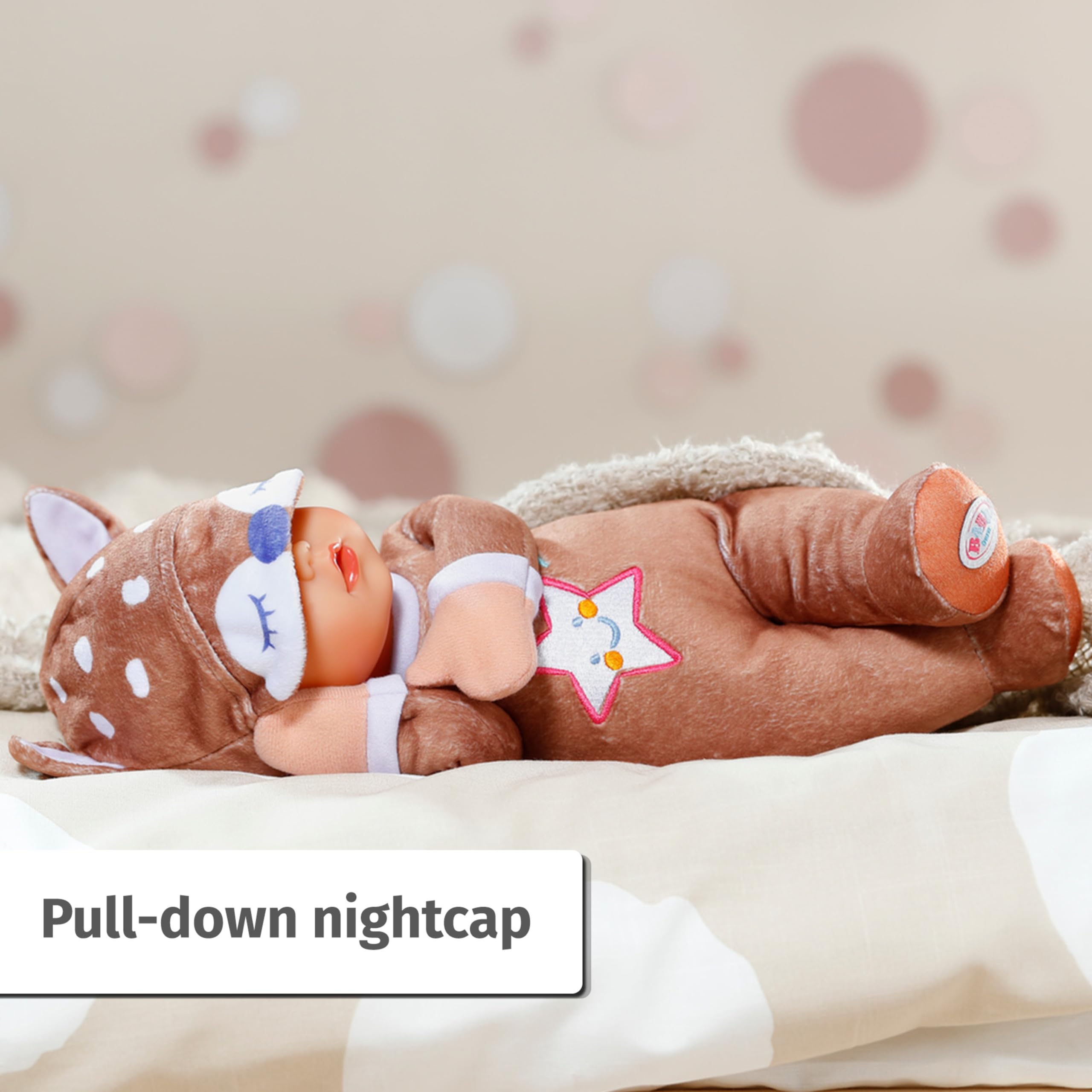 BABY born Sleepy Deer 30cm Soft Fabric Doll with Rattle - Suitable from Birth 3