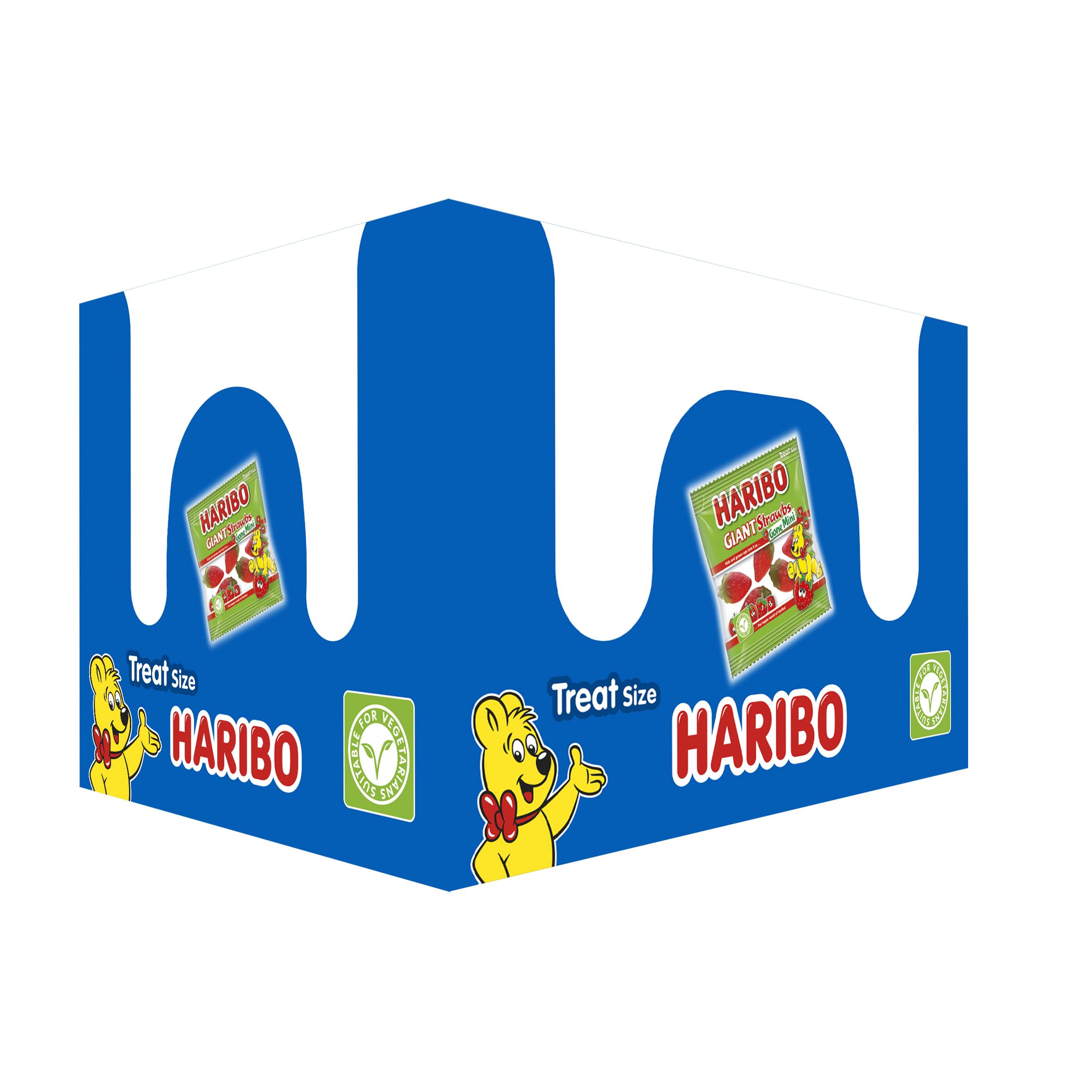 HARIBO Giant Strawbs Gone Mini Fruit Sweets - 100 Mini Bags 5