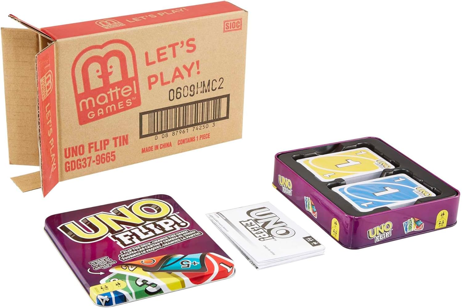 Mattel Games UNO FLIP! Family Card Game in Sturdy Tin with 112 Double-Sided Cards 7