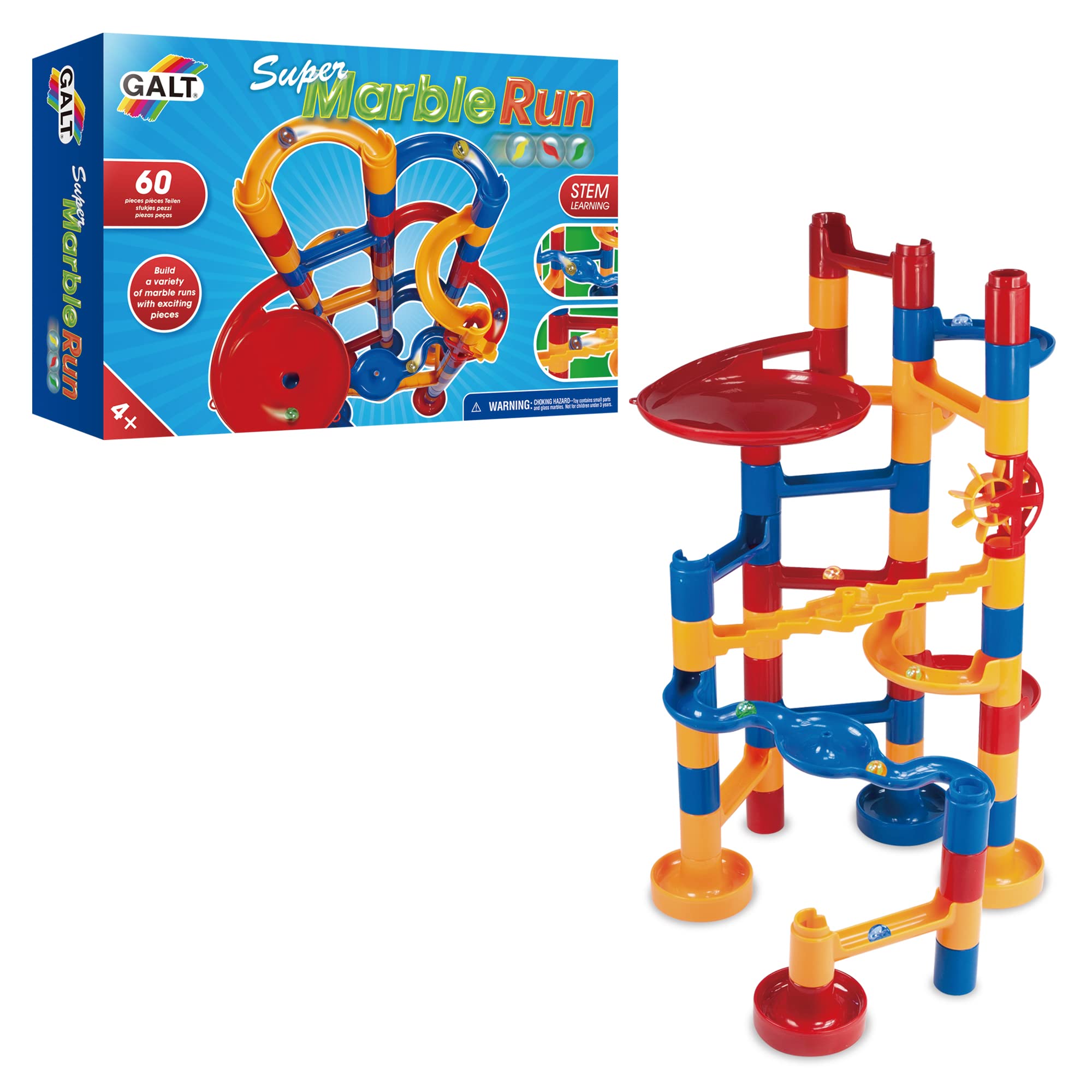Galt Super Marble Run - 60-Piece Construction Toy for Ages 4+ 9