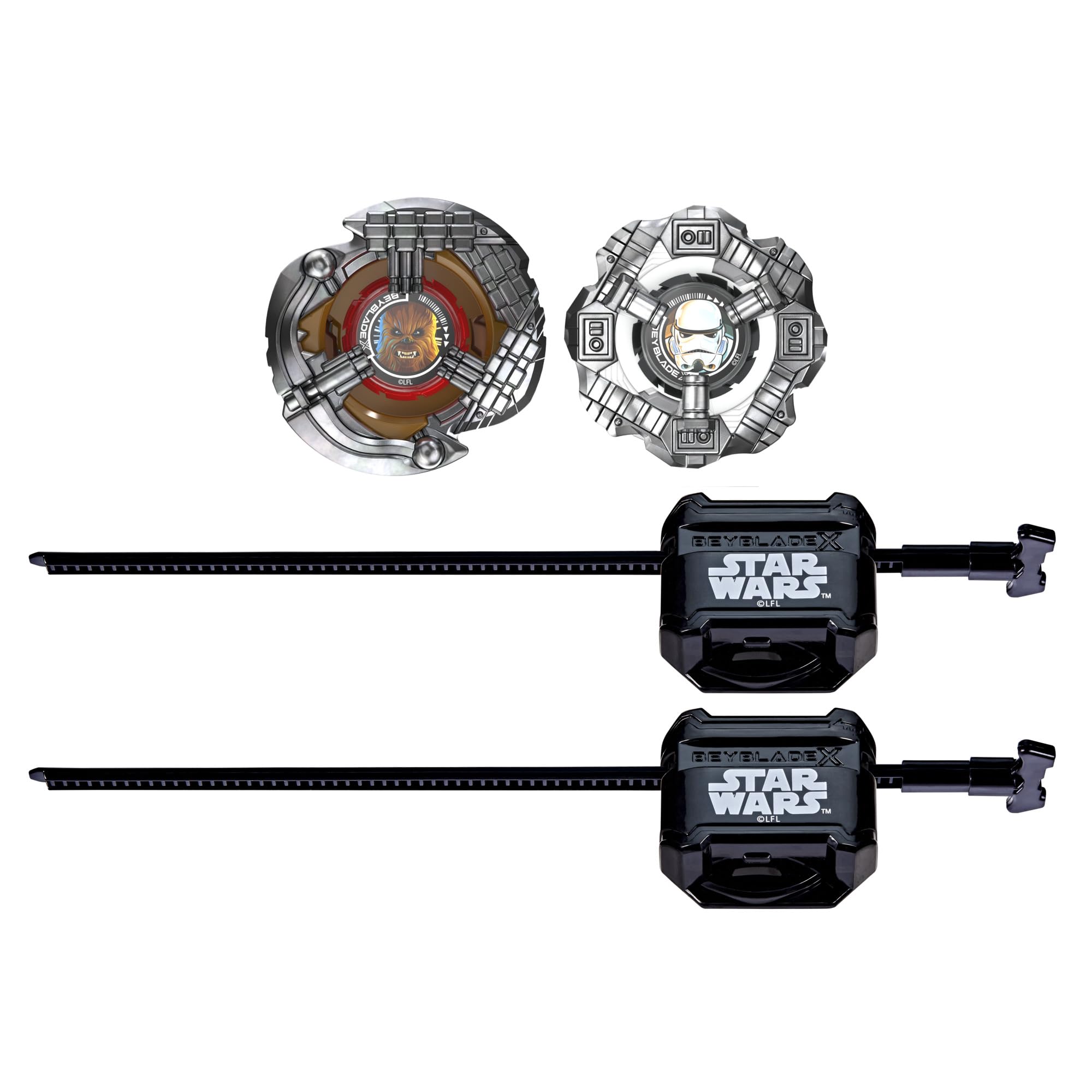 Hasbro Beyblade X Star Wars Collab - Chewbacca 4-80LF vs Stormtrooper 5-70B Battling Tops Set