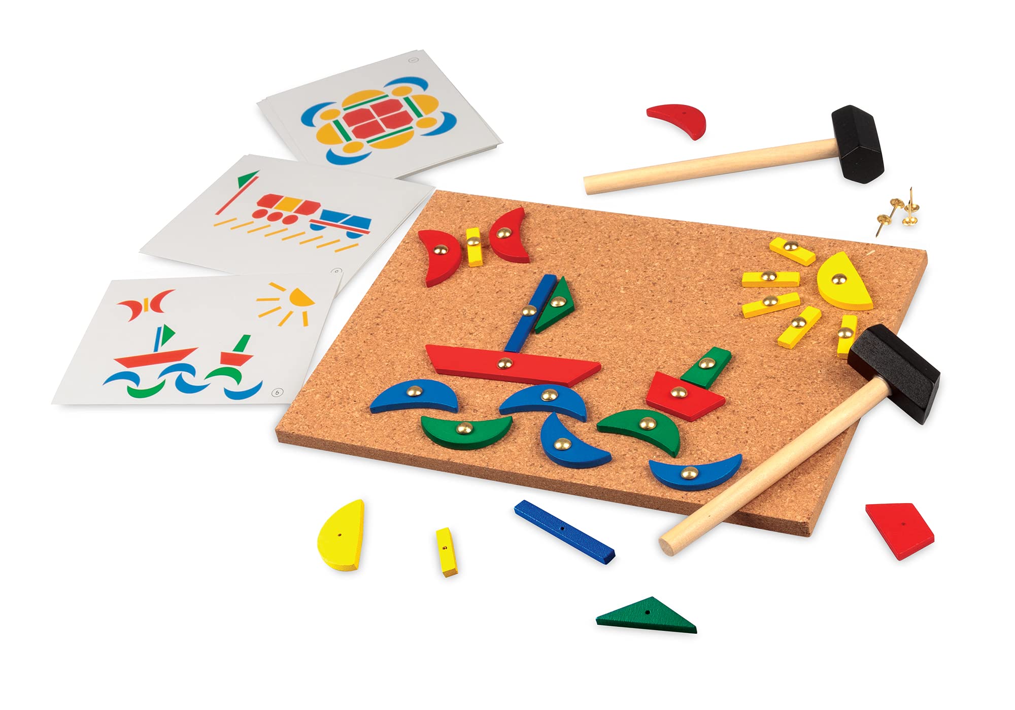 Tobar Tap Tap Art Hammering & Nailing Toy | 100+ Wooden Pieces | Mixed Color | 25cm 7