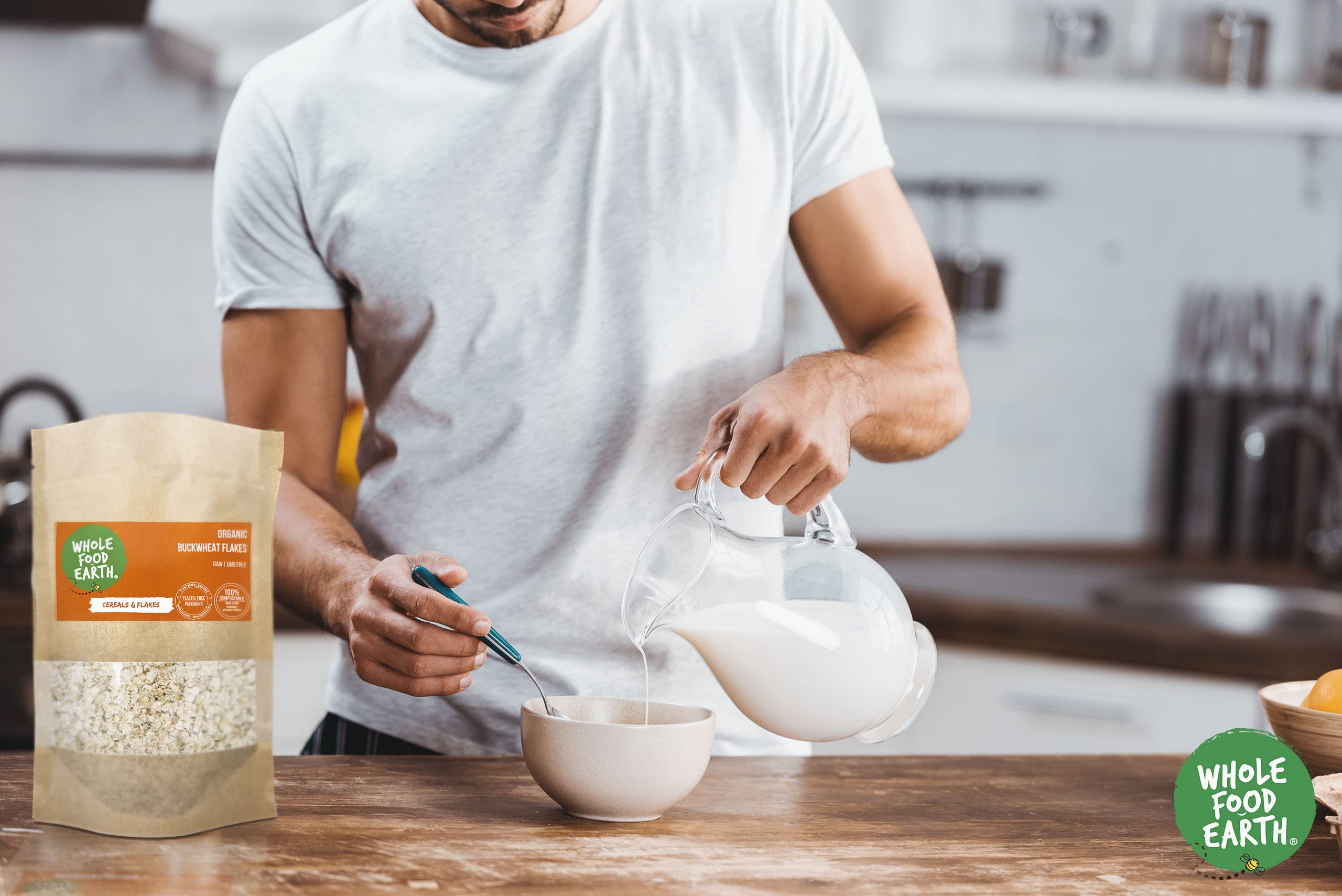 Wholefood Earth Organic Buckwheat Flakes – 1 kg | Raw | GMO Free | Vegan | Source of Fibre | Certified Organic 5