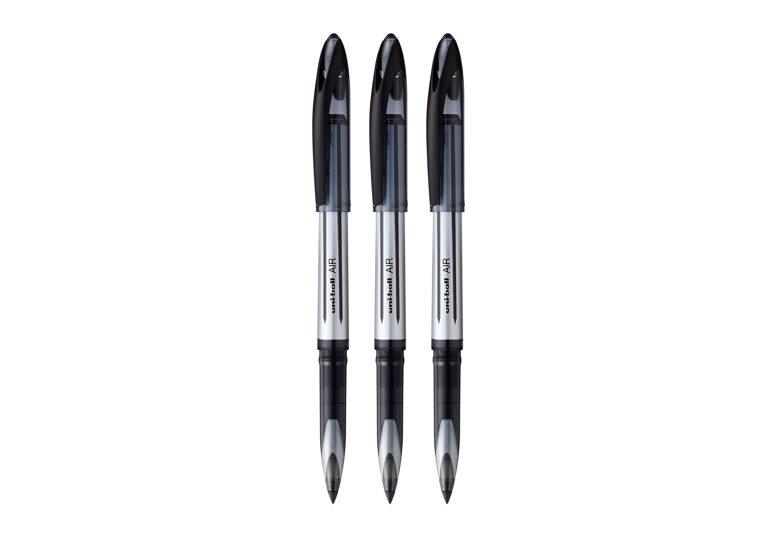uni-ball Air Rollerball Pens - Smooth Fountain Pen Feel | 0.7mm Medium Nib | Black Ink | 3 Pack 2