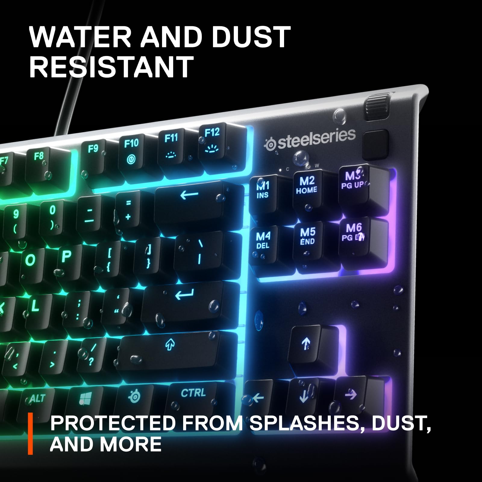 SteelSeries Apex 3 TKL RGB Gaming Keyboard - Tenkeyless Compact Design - IP32 Water & Dust Resistant - English QWERTY - Black 4