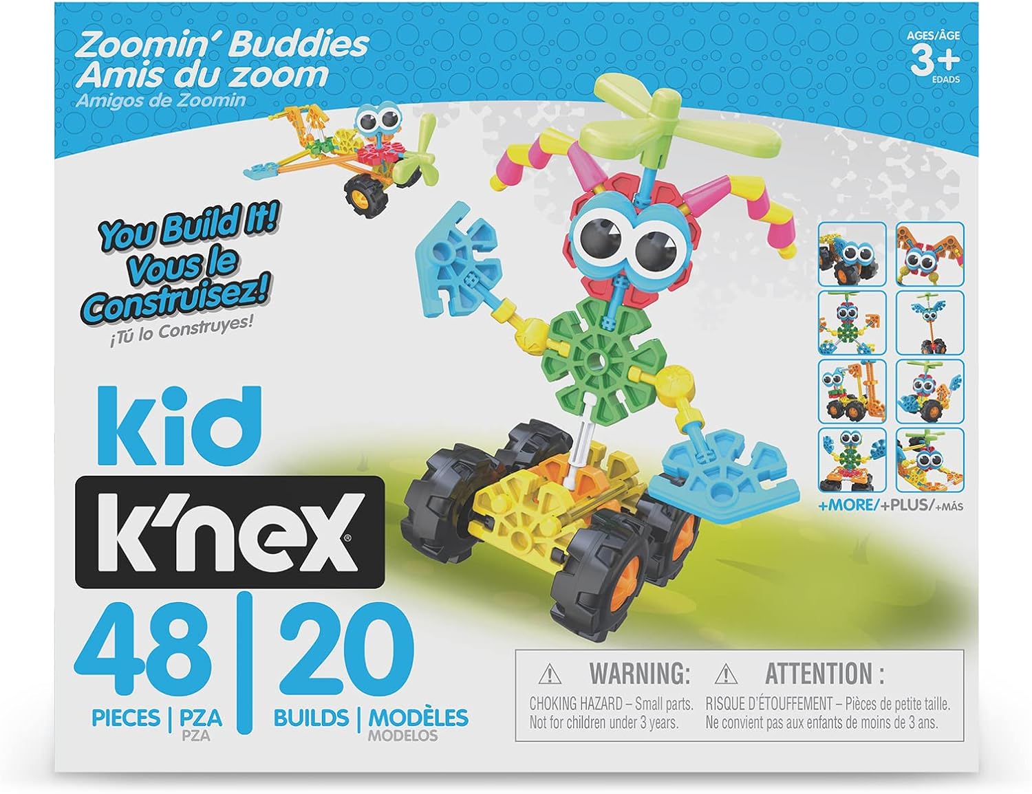 Kid K'NEX Zoomin' Buddies 20 Model Building Set - 48pc Educational Toy for Ages 3+