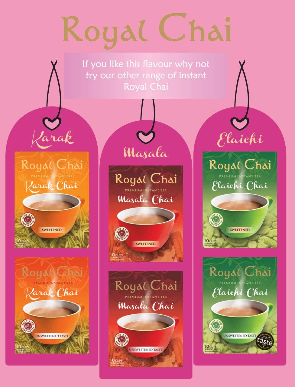 Royal Chai Kashmiri Pink Chai Unsweetened - 10 Single Serving Sachets 3