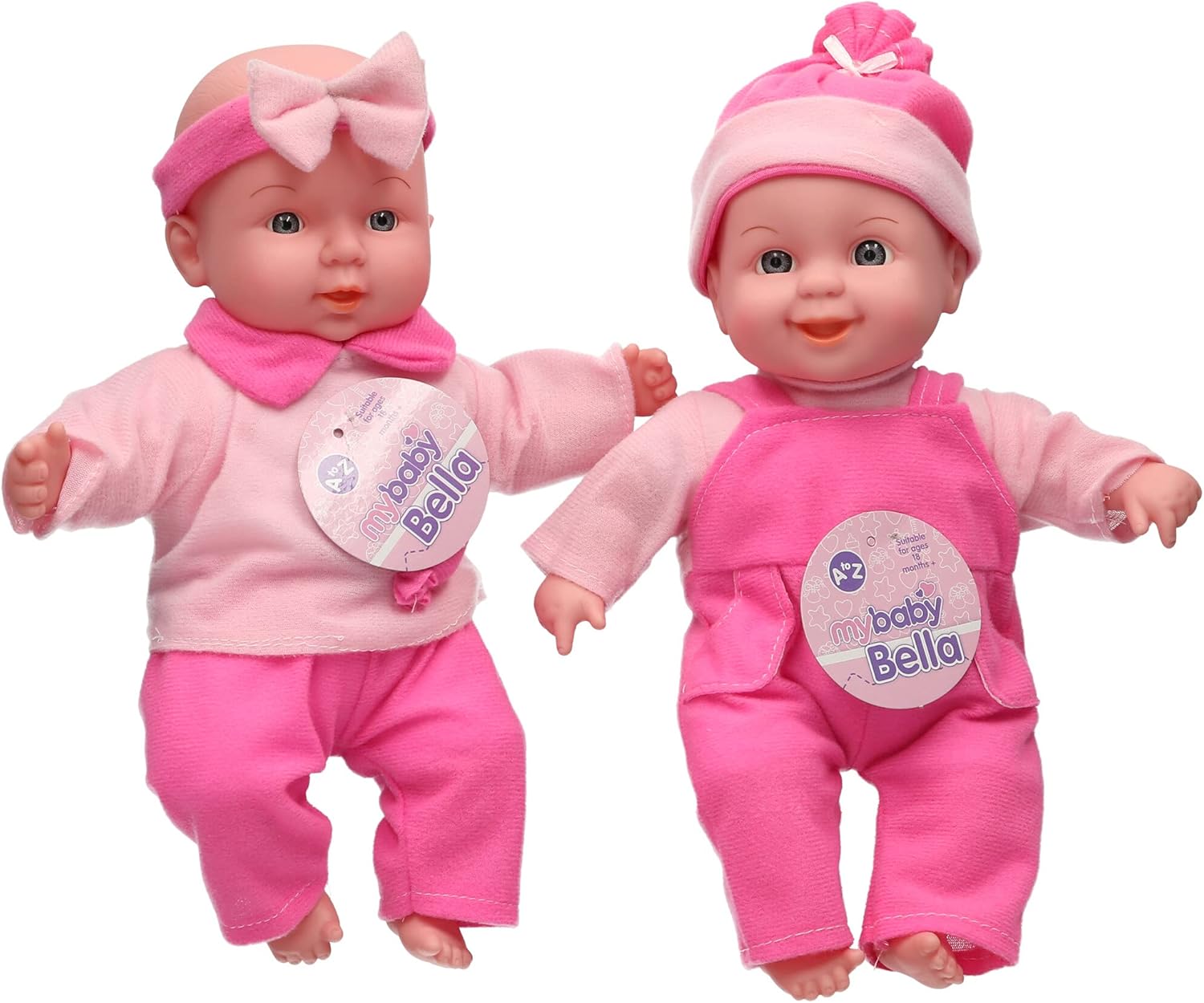 A to Z My Baby Bella Doll - 30cm Soft Fiber-Filled Toddler Doll for Ages 18 Months+