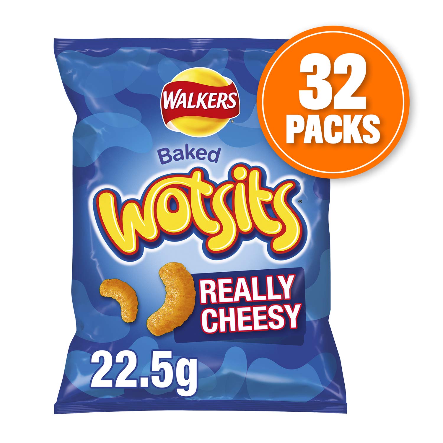 Walkers Wotsits Really Cheesy Snacks, 22.5g (Case of 32)
