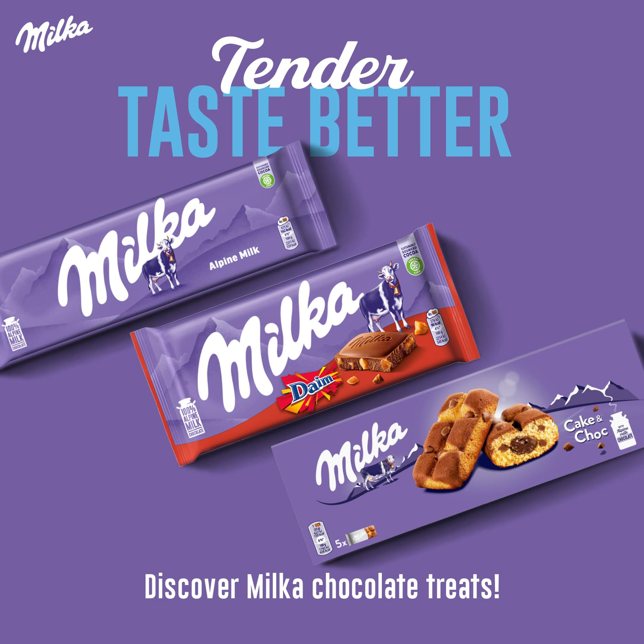 Milka with Daim Chocolate Bar, Alpine Milk Chocolate with Crunchy Daim Pieces, 100g 3
