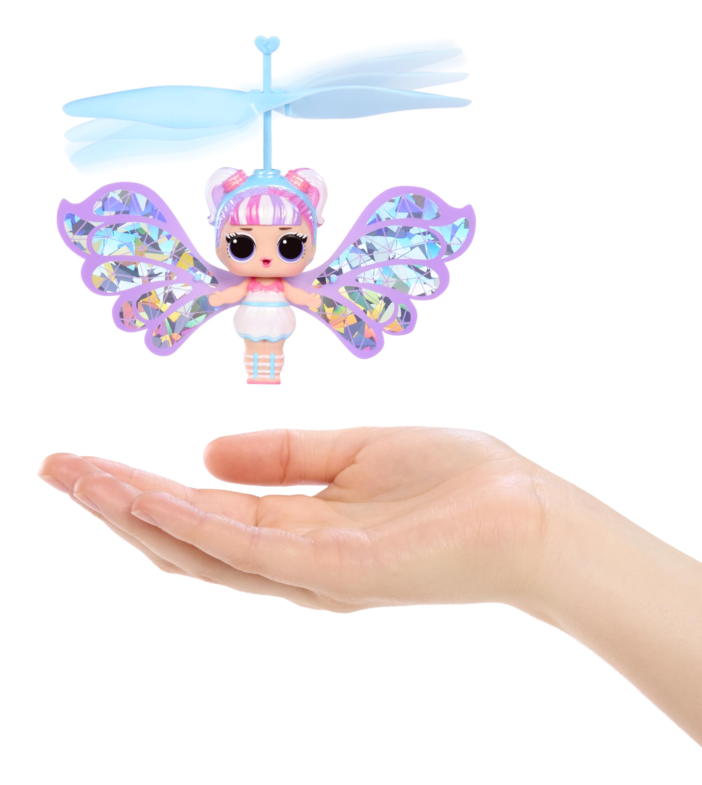 L.O.L. Surprise! Magic Flyers Fairies Tots - Snowflake - Flying Fairy Doll with Magic Wand, Flower-Shaped Packaging, Collectible Playset for Kids 6