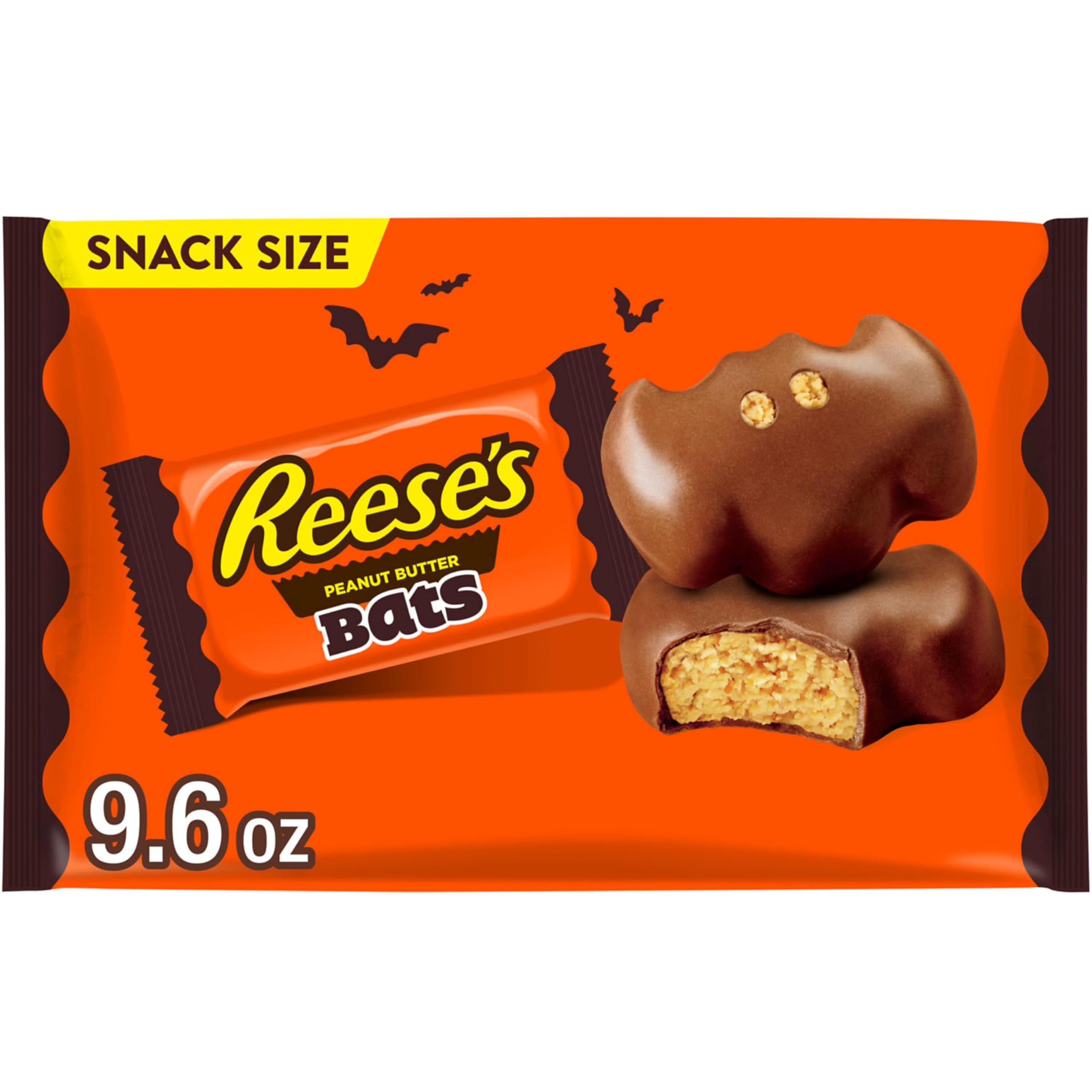 Reese's Peanut Butter Bats Snack Size Halloween Candy Bag 272g 8