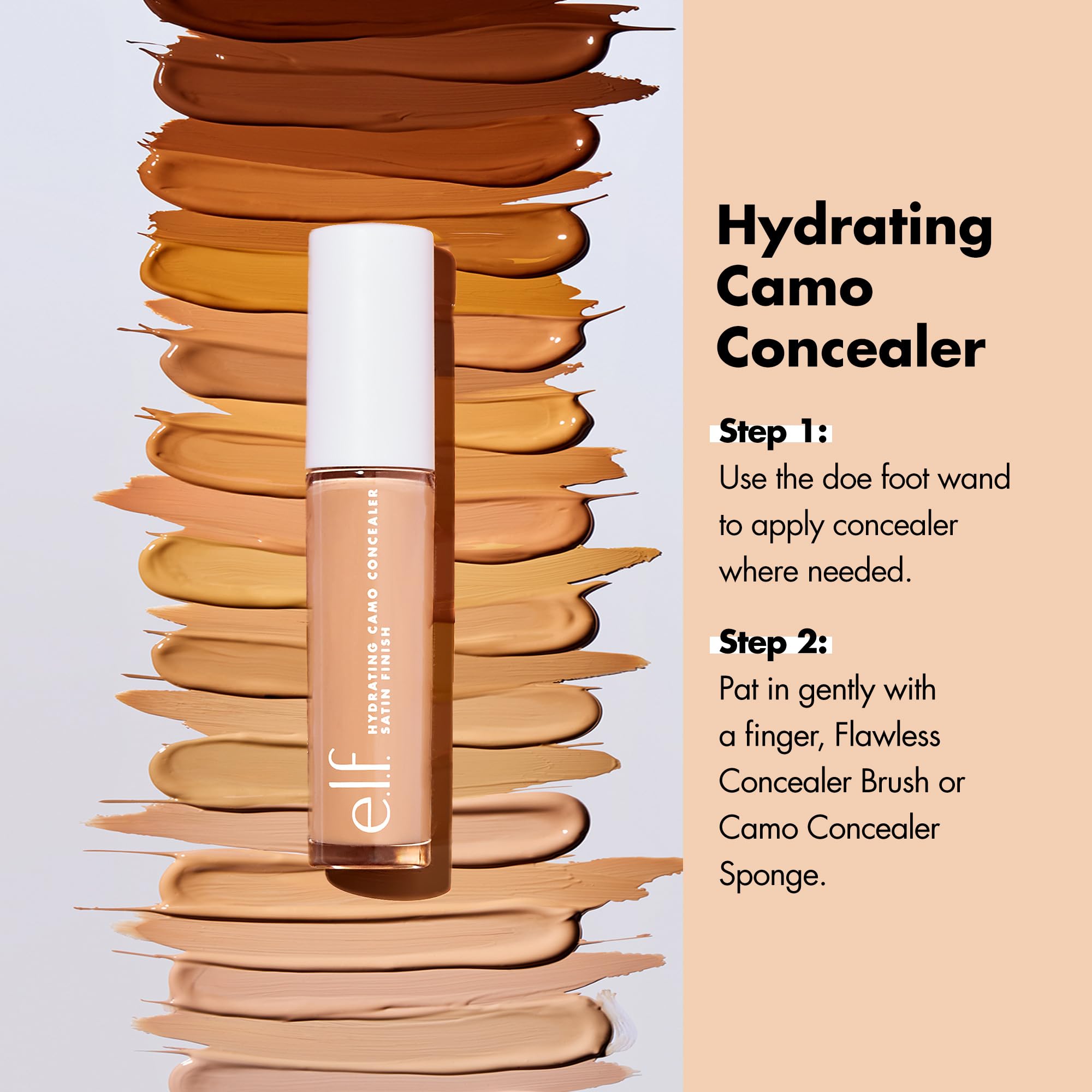 e.l.f. Hydrating Camo Concealer - Full Coverage Concealer, Satin Finish, Fair Warm, 0.203 Fl Oz (6mL) 6