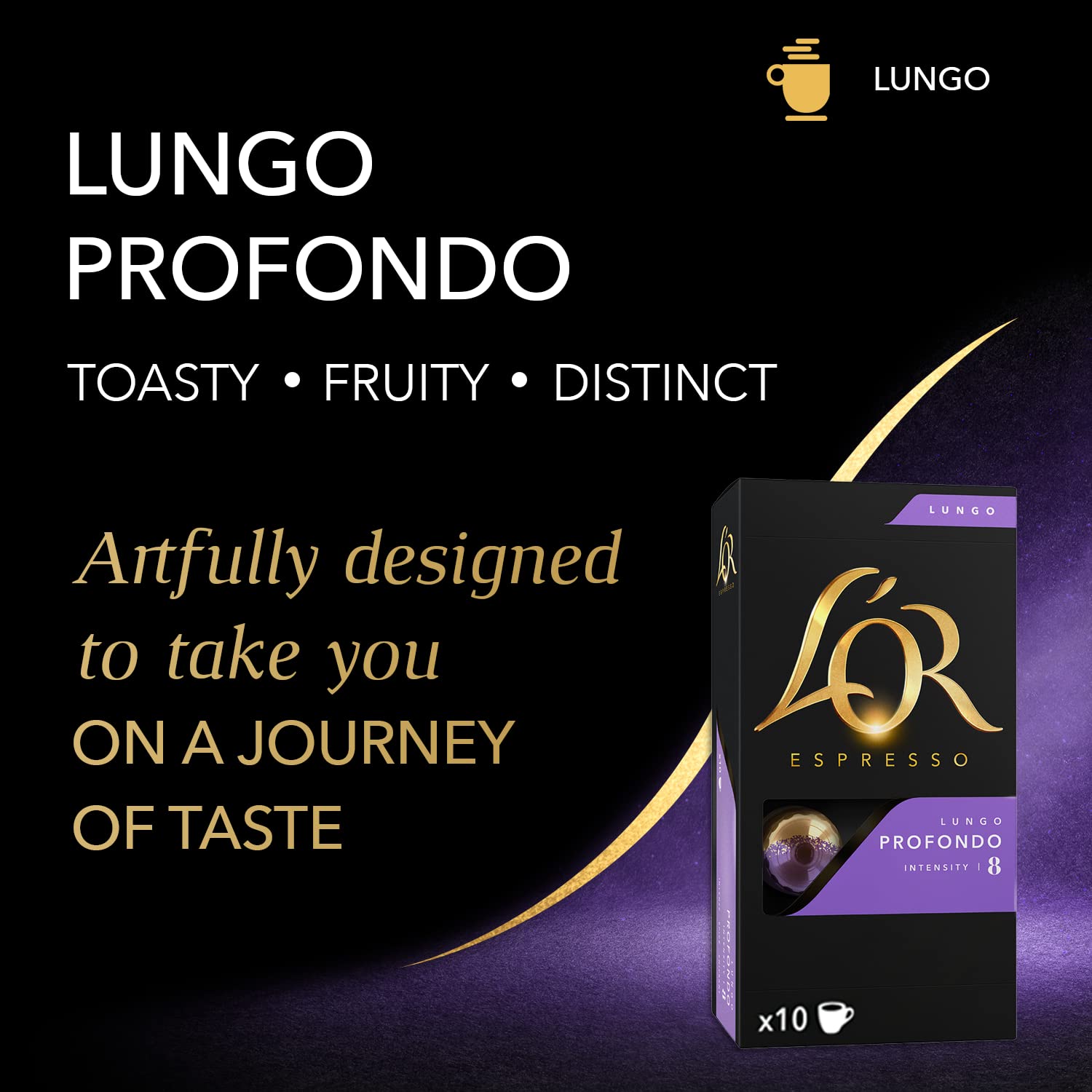 L'OR Espresso Lungo Profondo Coffee Pods x10 Intensity 8 - Compatible with Nespresso Machines 5
