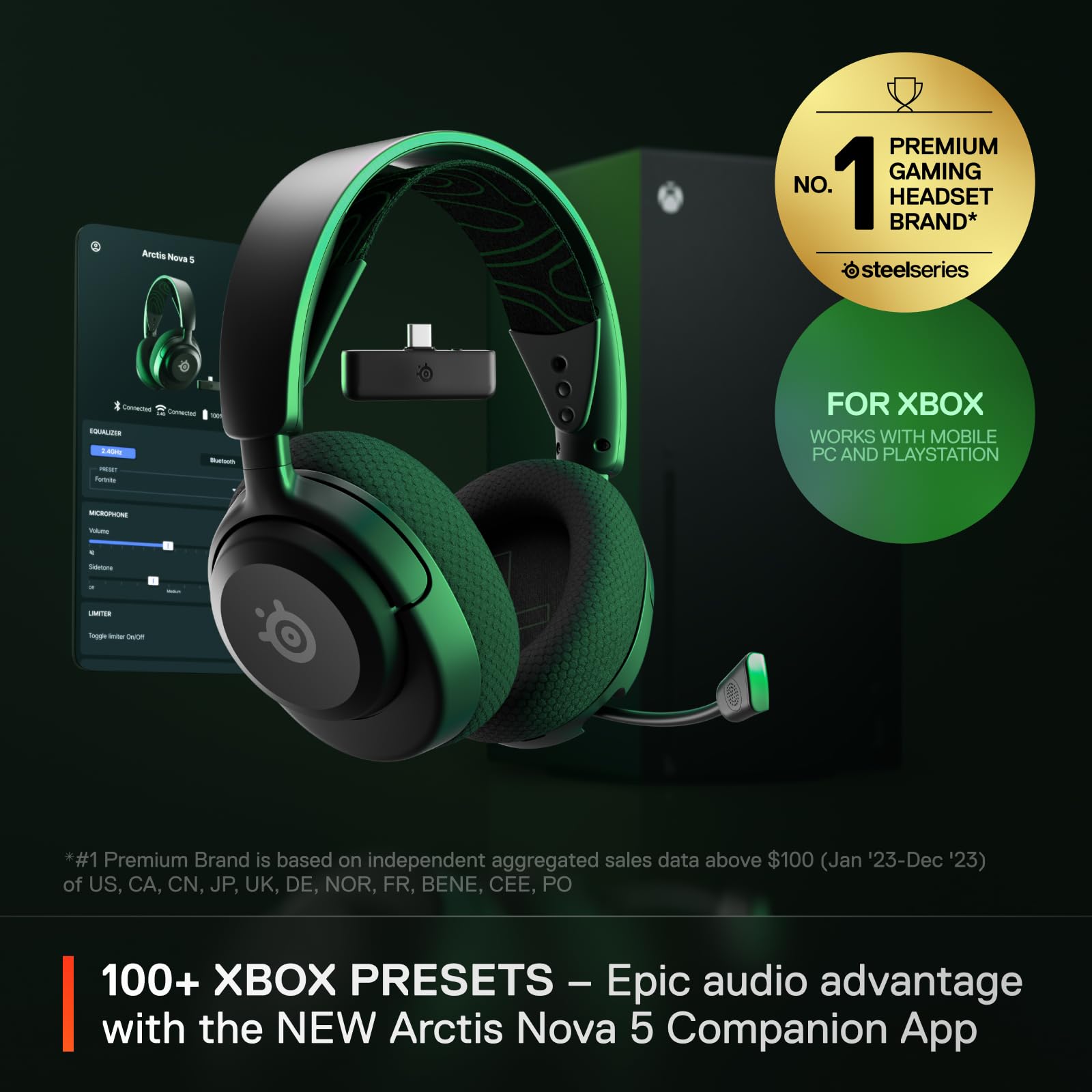SteelSeries Arctis Nova 5X Wireless - Xbox Gaming Headset with 100+ Audio Presets 6