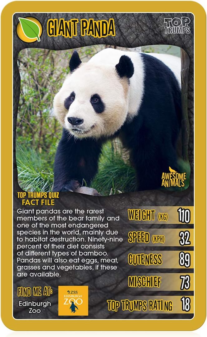 Awesome Animals Top Trumps Card Game