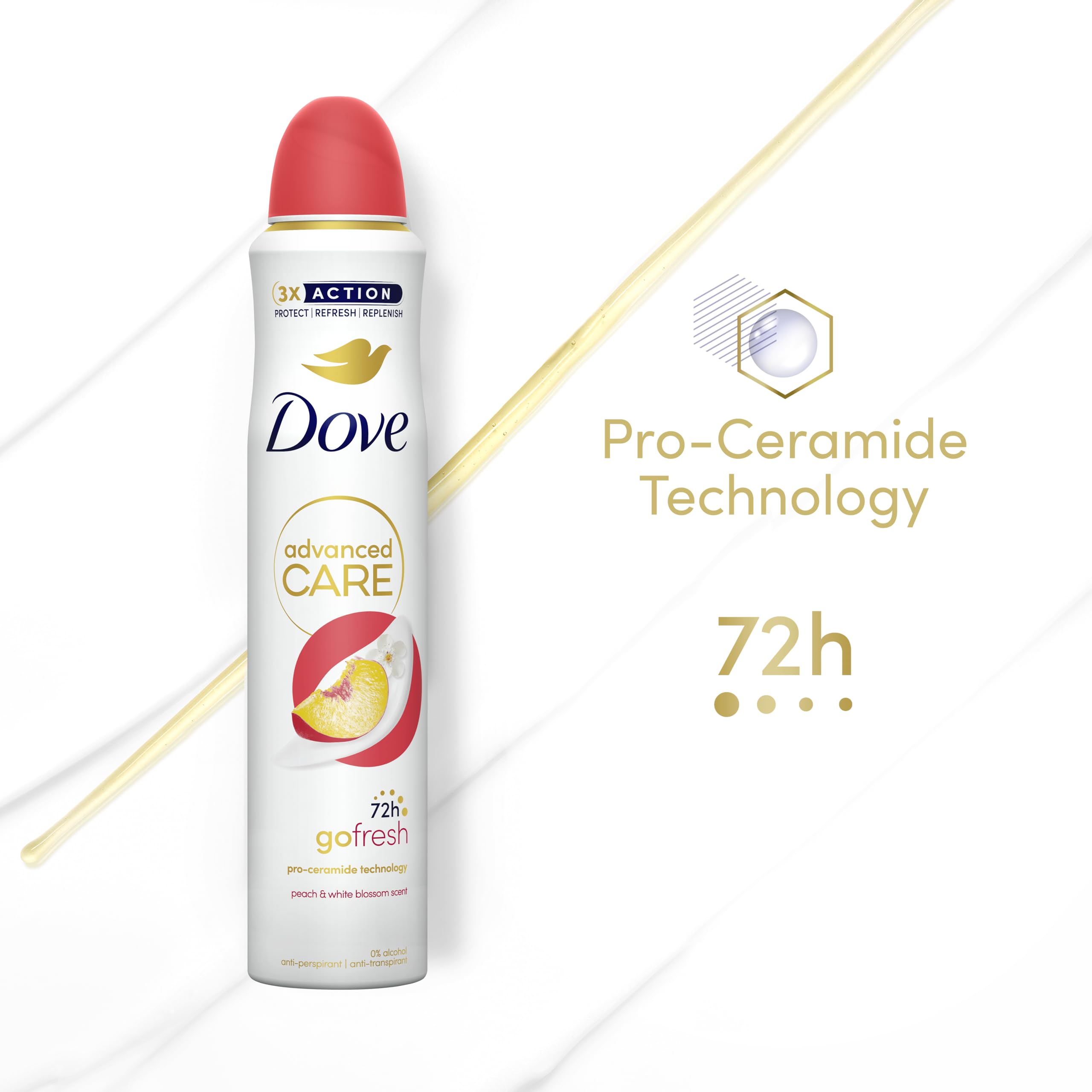 Dove Advanced Care Go Fresh Peach & White Blossom Antiperspirant Deodorant Spray (200 ml)