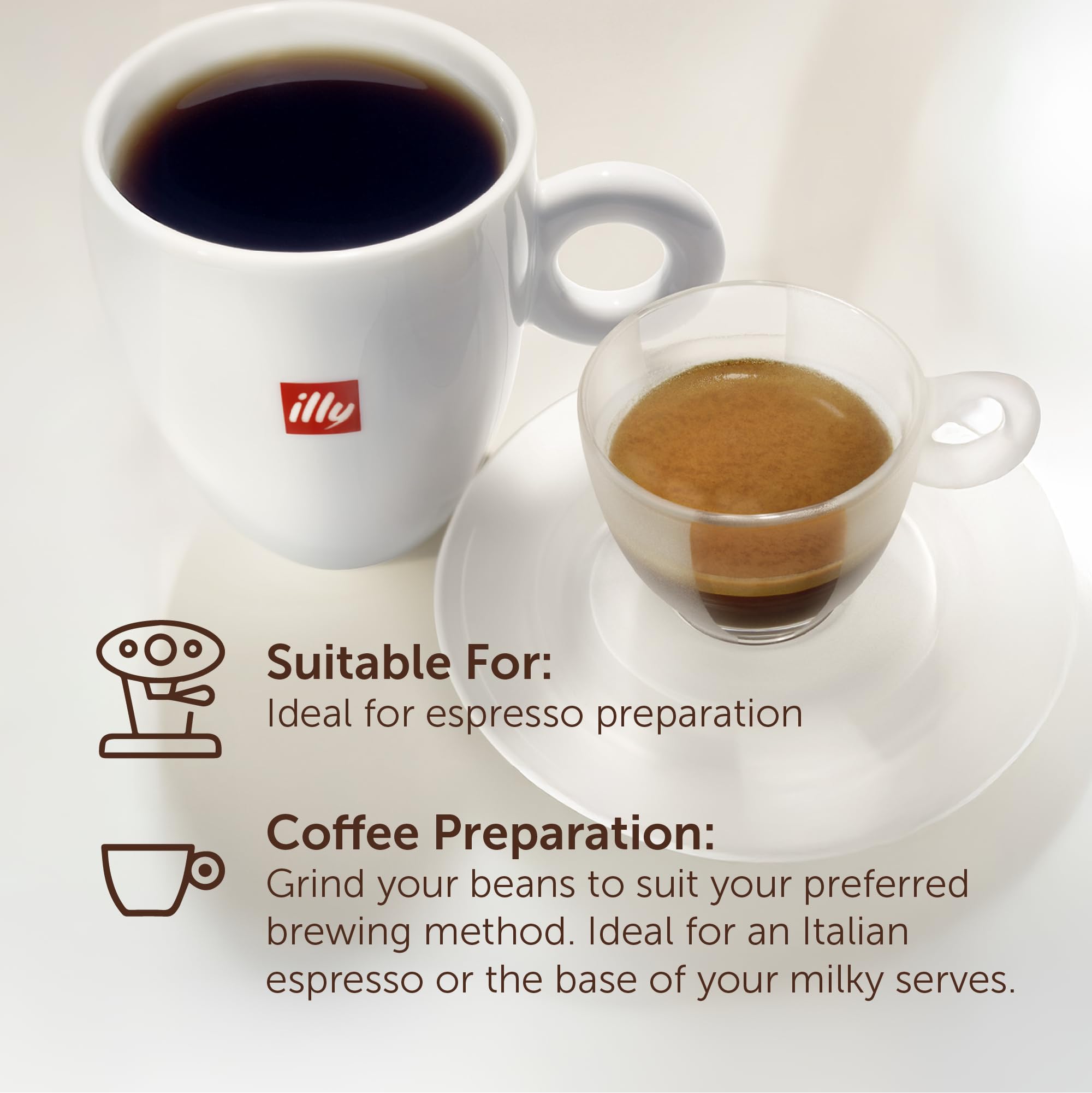 illy Intenso Whole Bean Coffee - 100% Arabica Dark Roast - 500g Refill Pouch