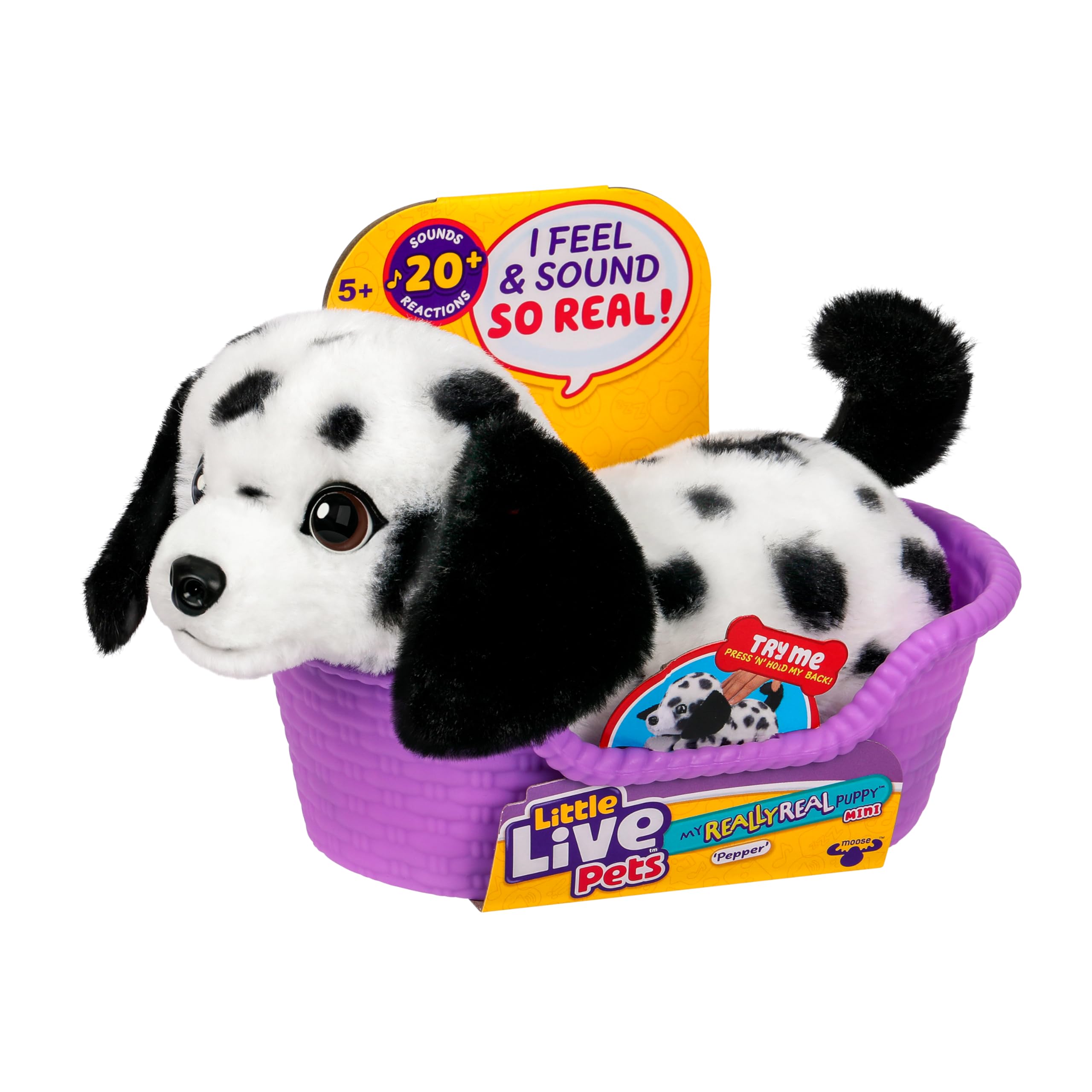 Little Live Pets My Really Real Puppy Minis - Pepper the Dalmatian Interactive Plush Toy | 11cm