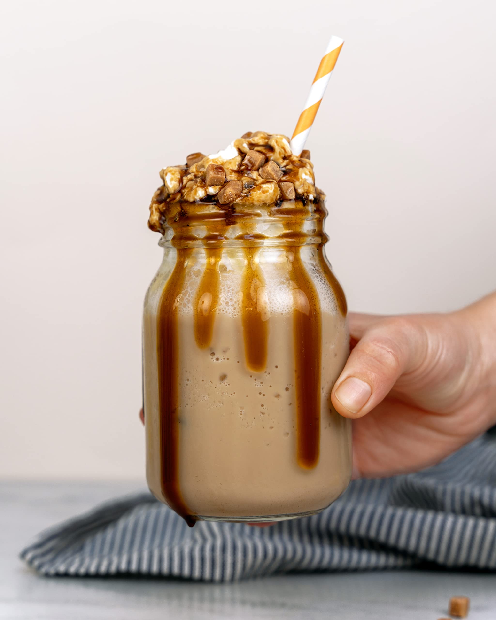 Simply - Toffee Frappe Powder, Nut Free & Gluten Free Iced Drink Mix with Real Toffee Pieces