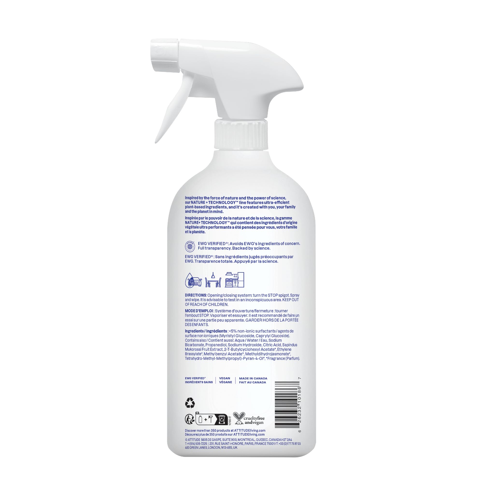 ATTITUDE All Purpose Cleaner Spray - EWG Verified, Vegan, Grapefruit Scent | 800 ml 7