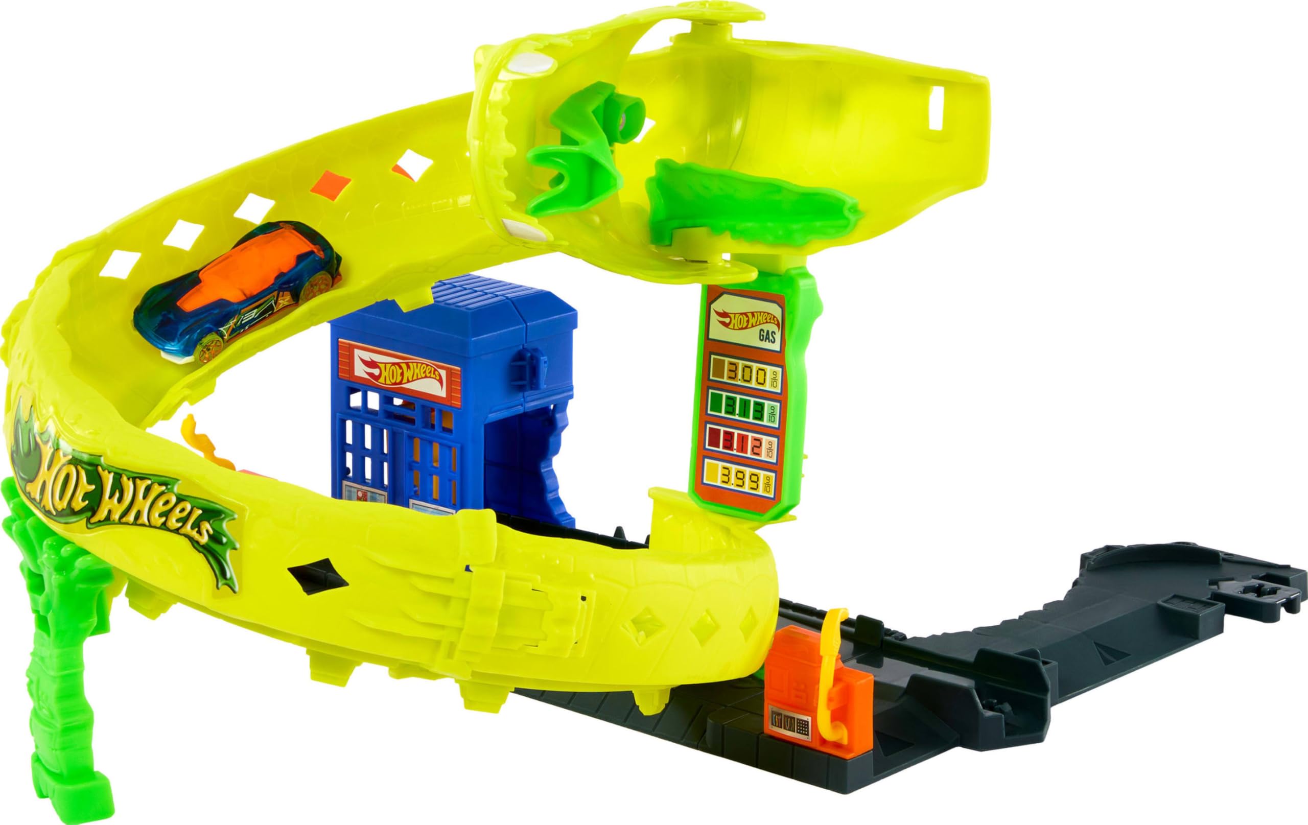 Hot Wheels Snake Spiral Attack Playset - Slithering Snake Race Track with 1:64 Scale Car 10