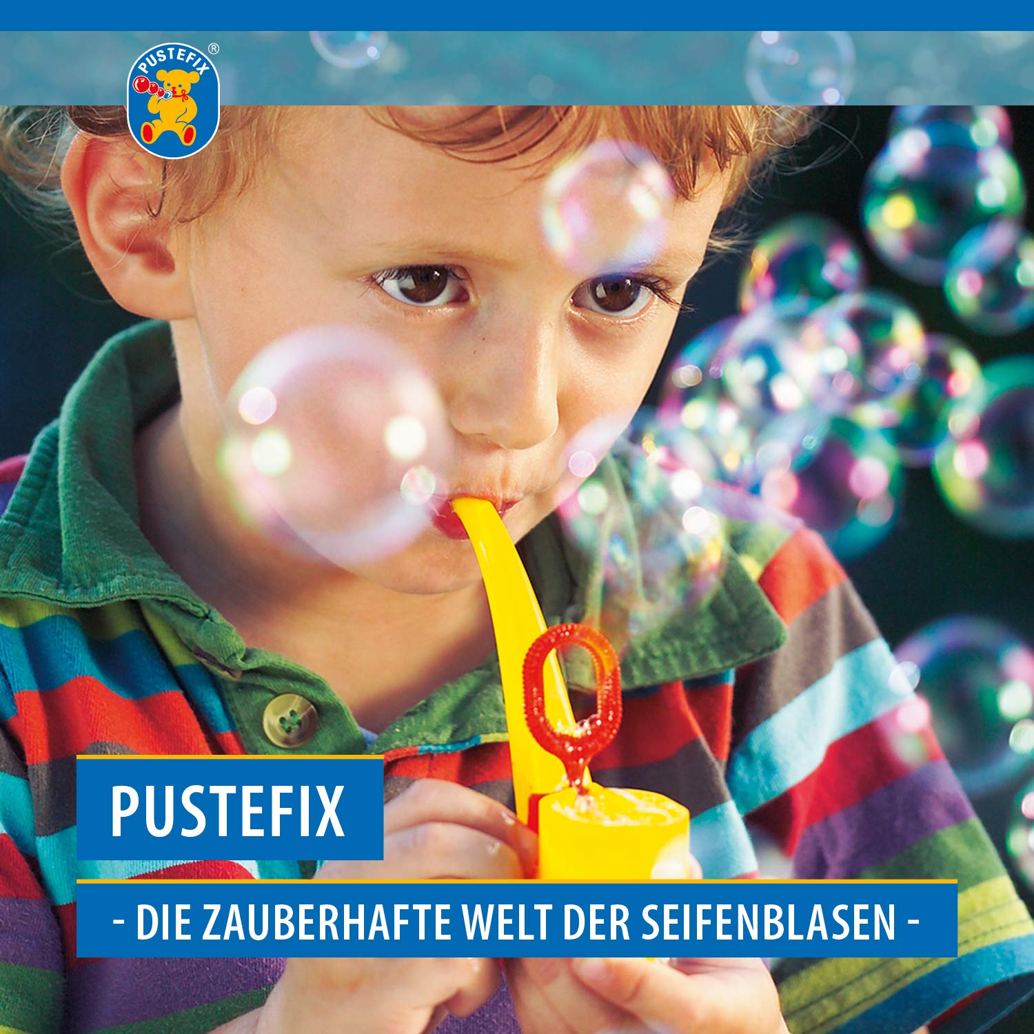 PUSTEFİX Bubbles Pipe Set - 70ml Solution | Colourful, Durable Bubbles | Made in Germany