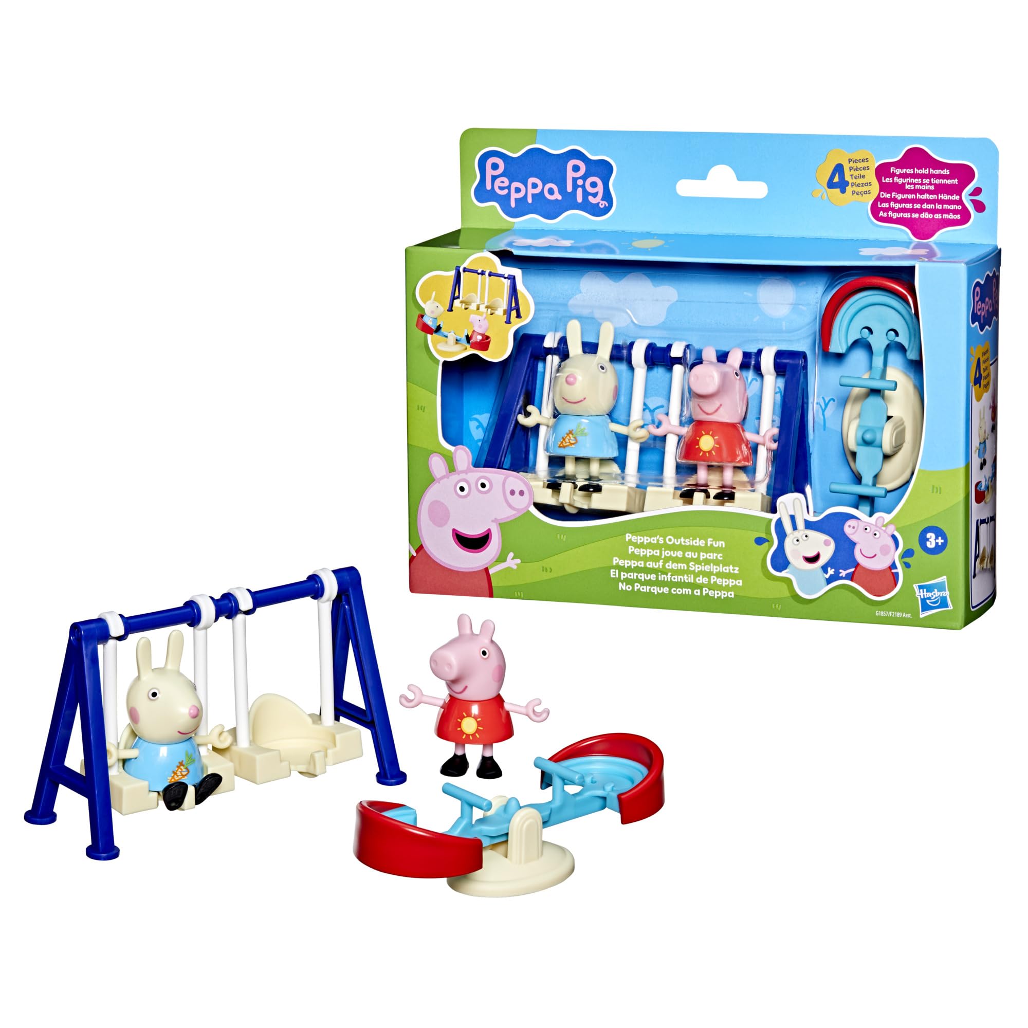 Peppa Pig Peppa's Outside Fun Playset - Playground-Themed Toy with Swing & Seesaw for Ages 3+ 6
