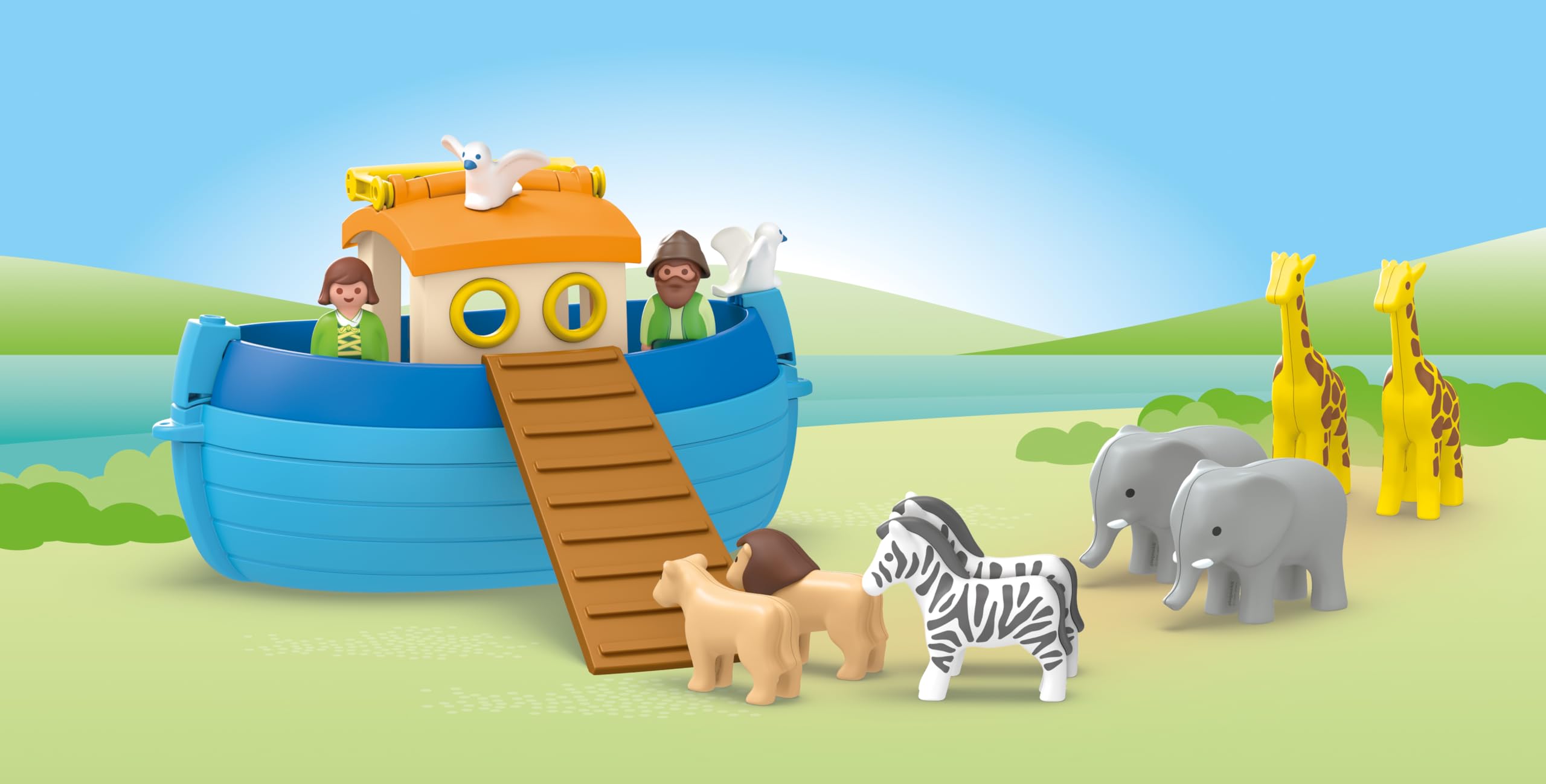 PLAYMOBIL 71681 JUNIOR My Take Along Noah's Ark - Portable Animal Playset for Toddlers 12 Months+ 5