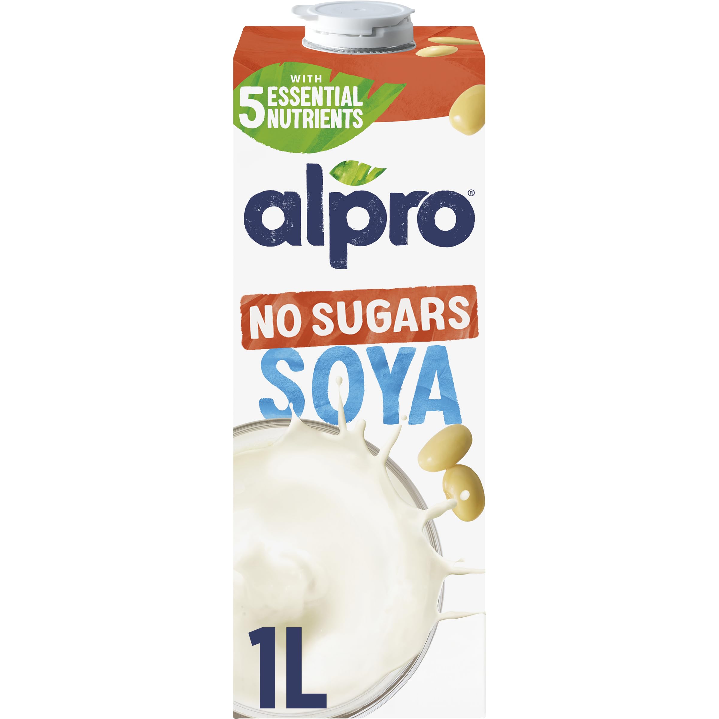 Alpro Soya No Sugars Plant-Based Drink, Vegan & Dairy Free, 1L