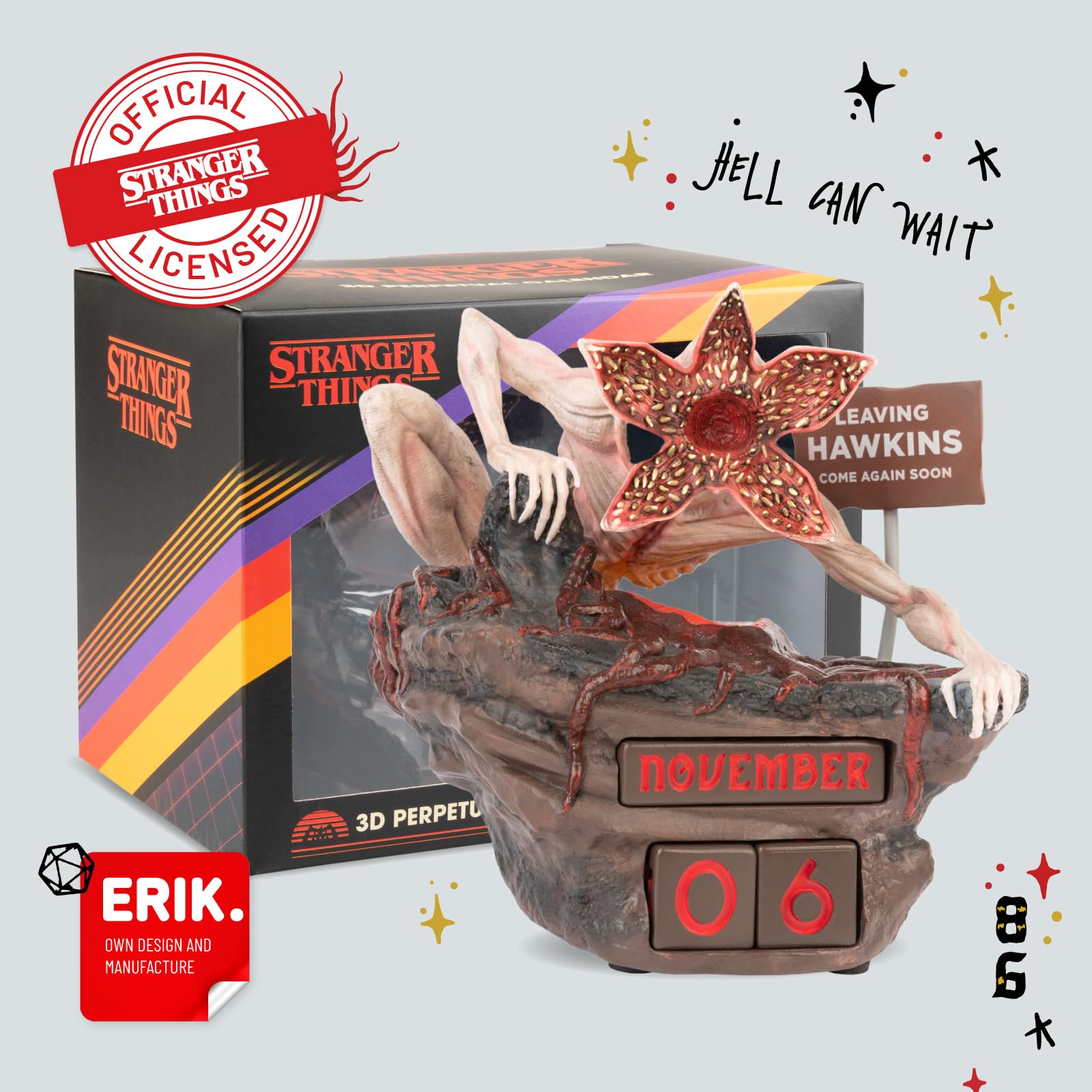 Grupo Erik Stranger Things Demogorgon Perpetual Flip Calendar - Resin Desk Display 12