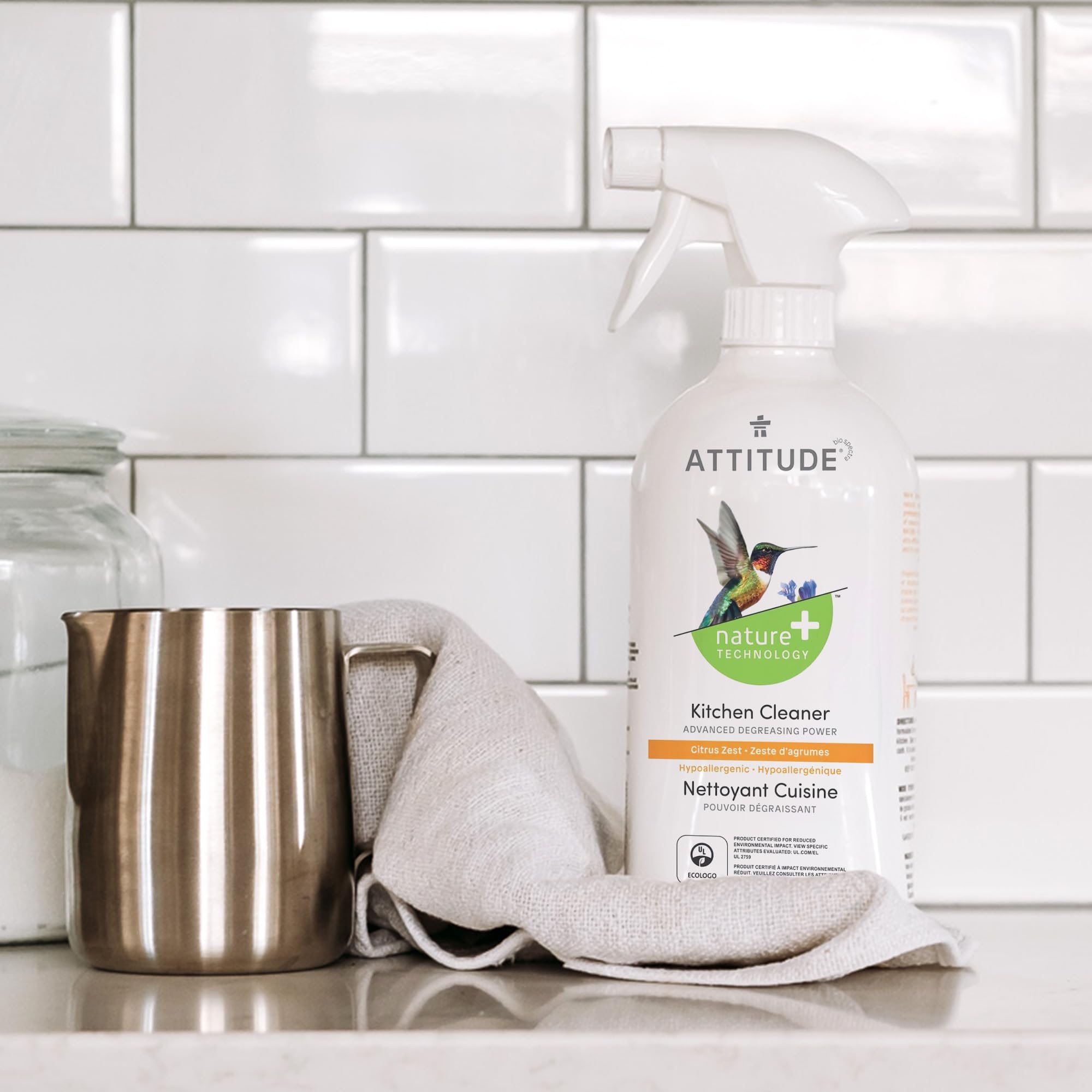 ATTITUDE Kitchen Cleaner Spray - Powerful Degreaser, EWG Verified, Citrus Zest Scent | 800 ml 2