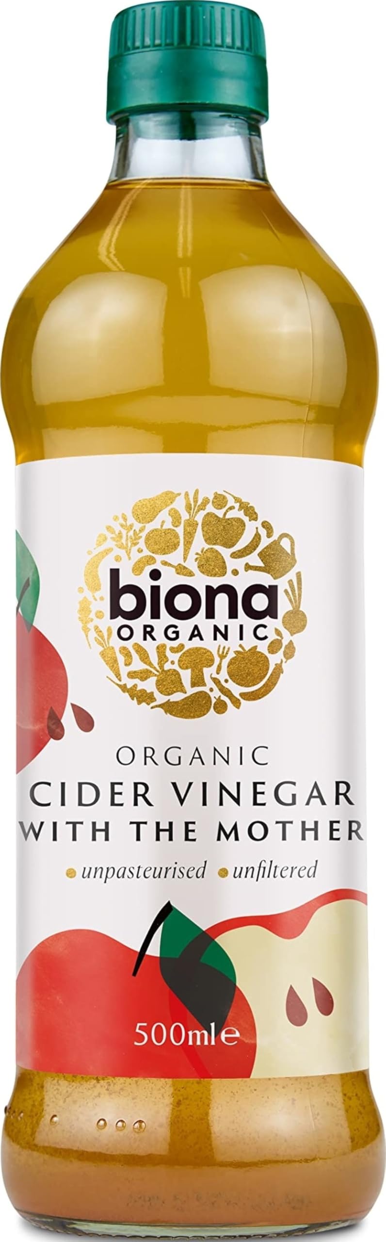 Biona Organic Apple Cider Vinegar - Unpasteurised, Unfiltered, 500ml 1