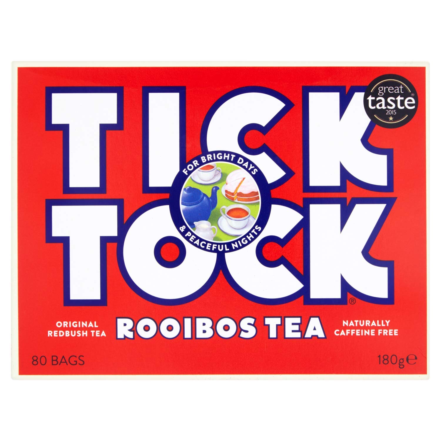Tick Tock Rooibos Tea, 80 Teabags - Naturally Caffeine-Free Redbush Tea