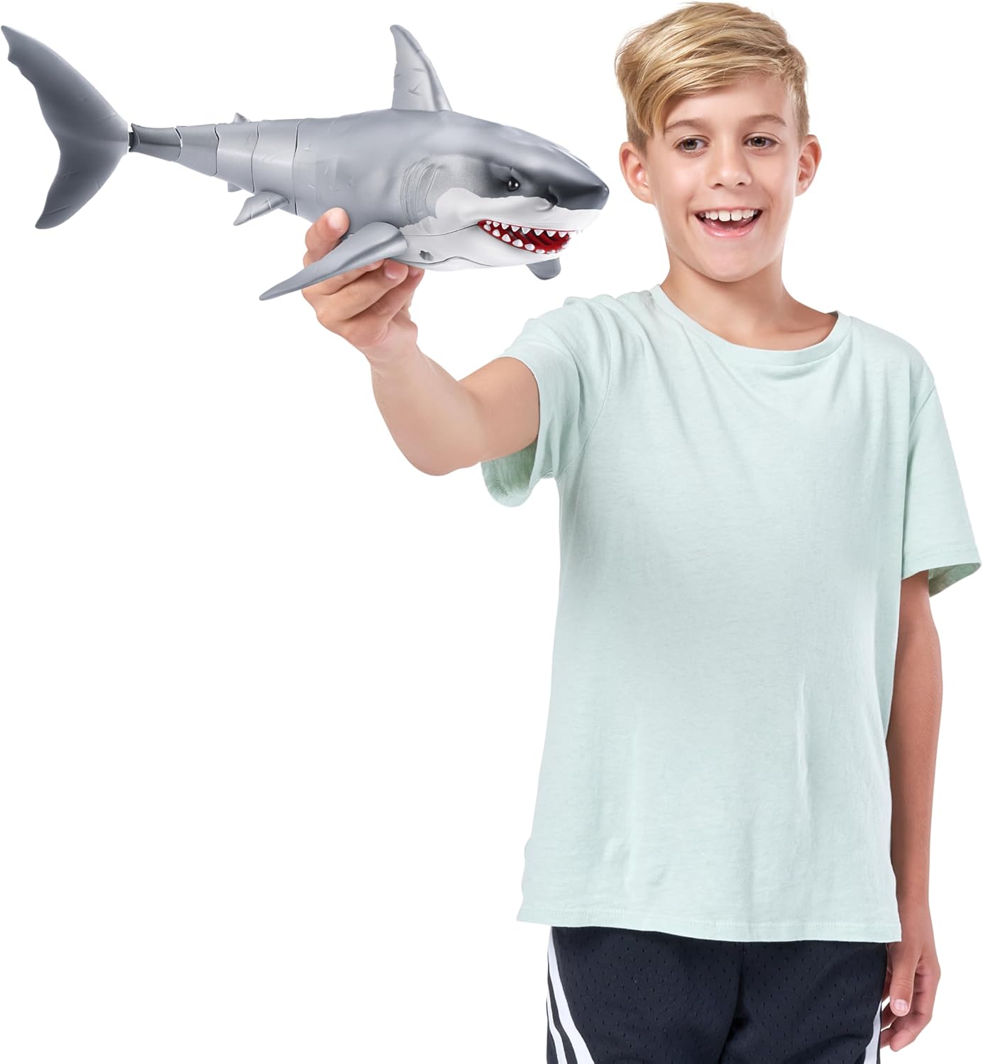 Robo Alive Great White Shark Series 1 by ZURU - Water-Activated Robotic Shark with Light-Up Eyes 6