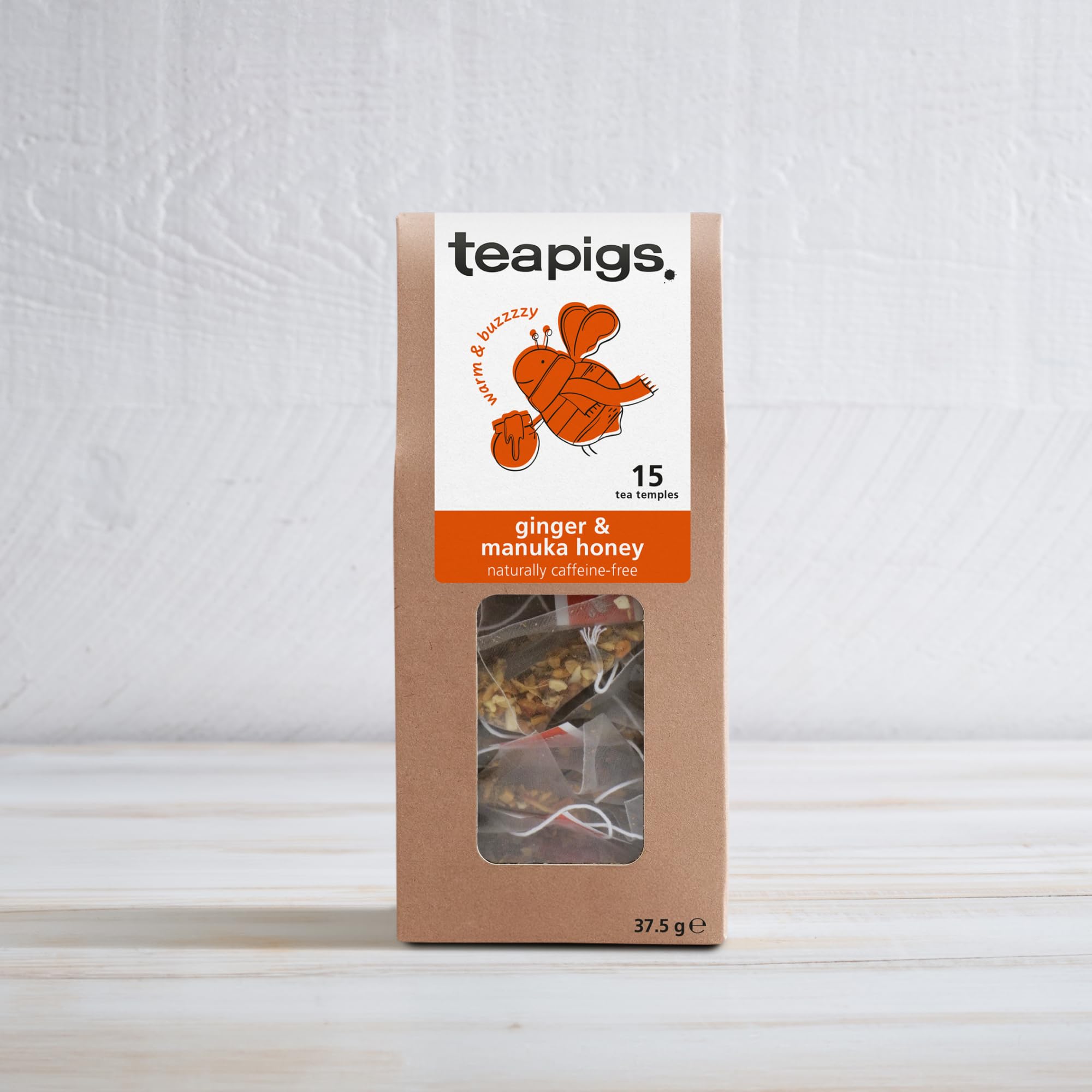teapigs Ginger & Manuka Honey Tea - Caffeine-Free Herbal Tea Bags