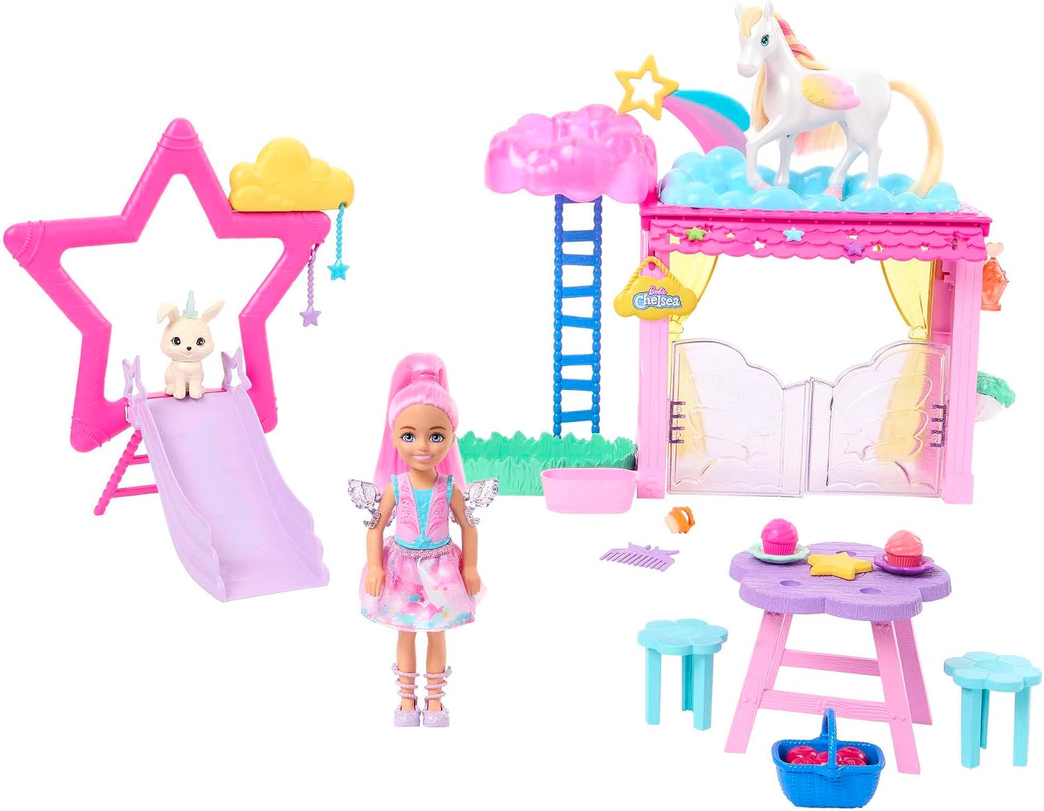 Barbie Chelsea Barbie Doll and Pegasus Playset, Horse Toys, Barbie A Touch of Ma