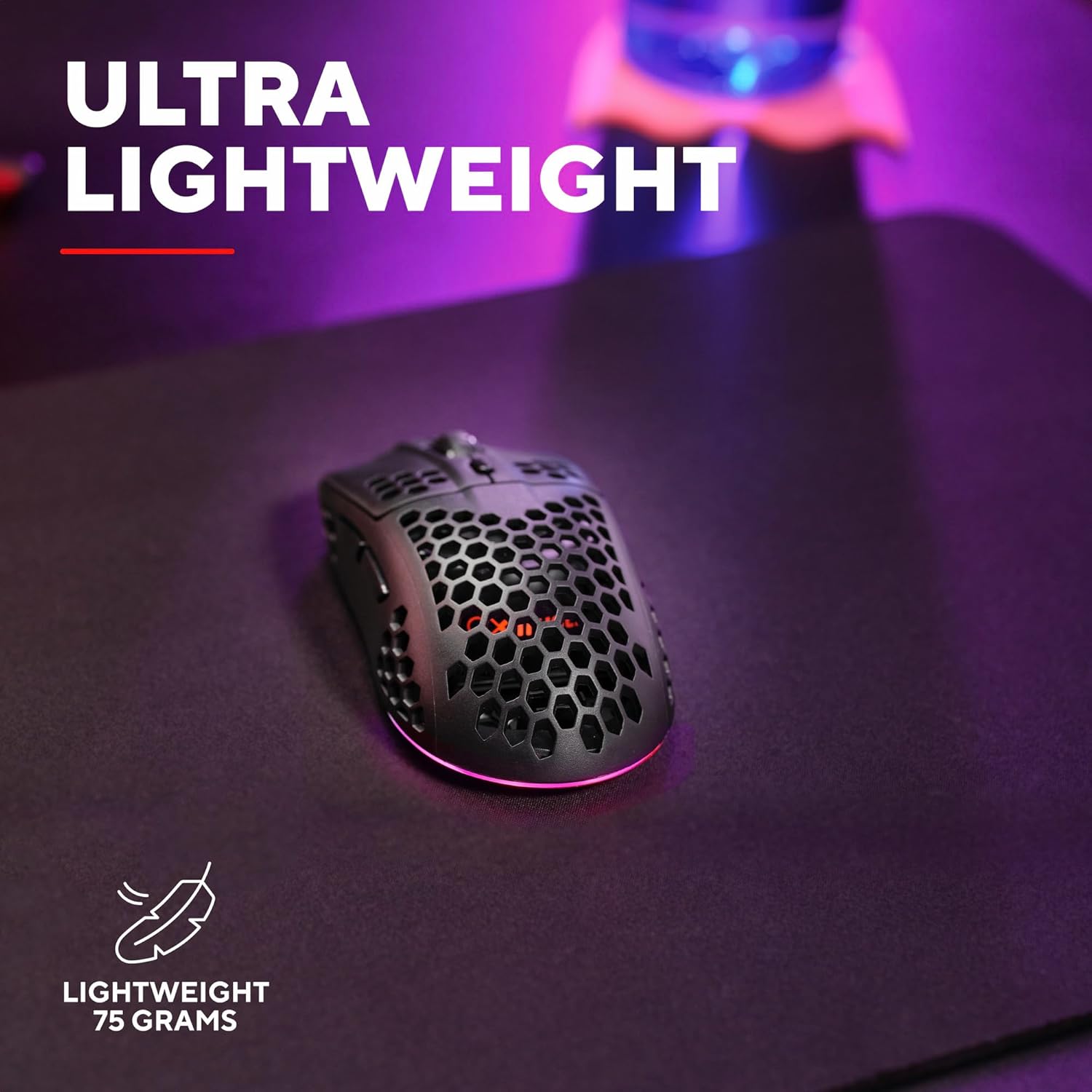 Trust Gaming GXT 929 Helox Wireless Gaming Mouse – Ultra-Light 75g with RGB, 2.4 GHz, Rechargeable, 80-Hour Battery 4