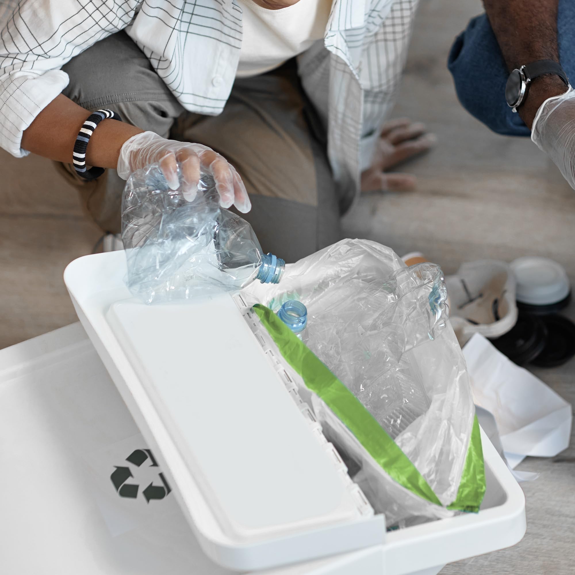 EcoBag 40 Pack White Kitchen Drawstring Bin Liner - 30L - 25 Microns - 232 Model 3