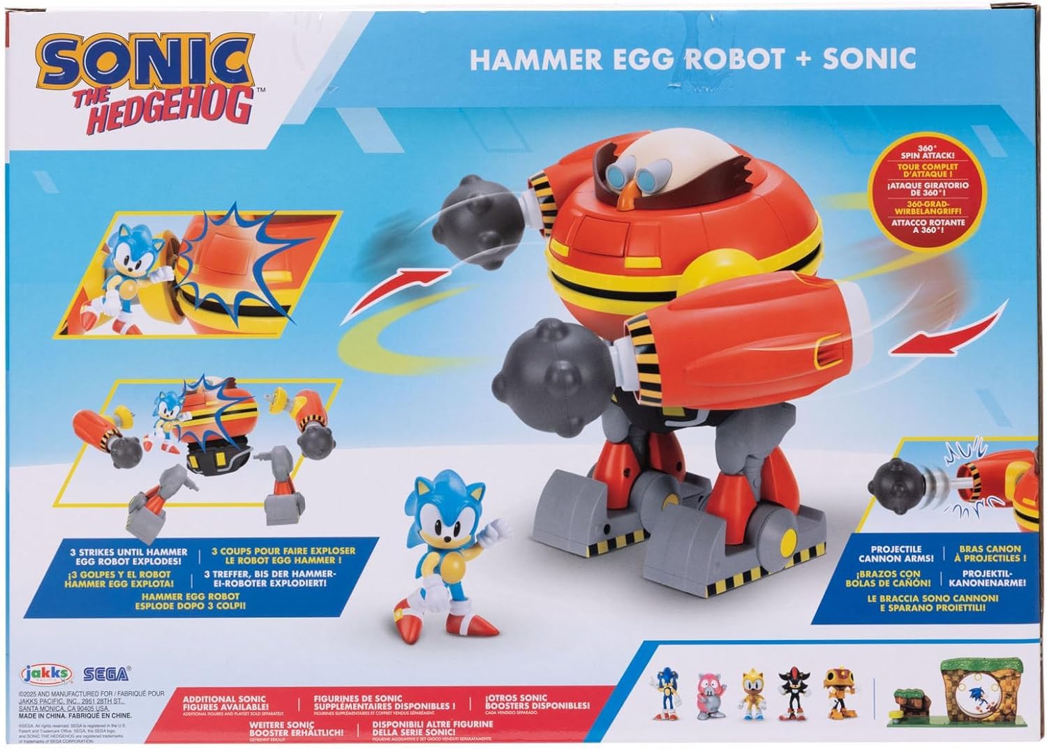 Sonic The Hedgehog Giant Eggman Robot Battle Set - Action Figures Playset for Kids 4